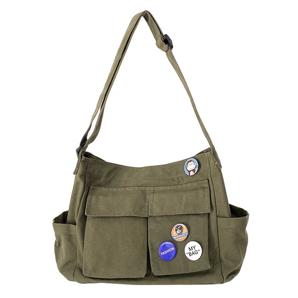 Coonoor Schultertasche Canvas Messenger Bag Umhängetasche Crossbody Schulter Tote Hobo Bag, für Frauen und Männer - Große Tasche mit mehreren Fächern