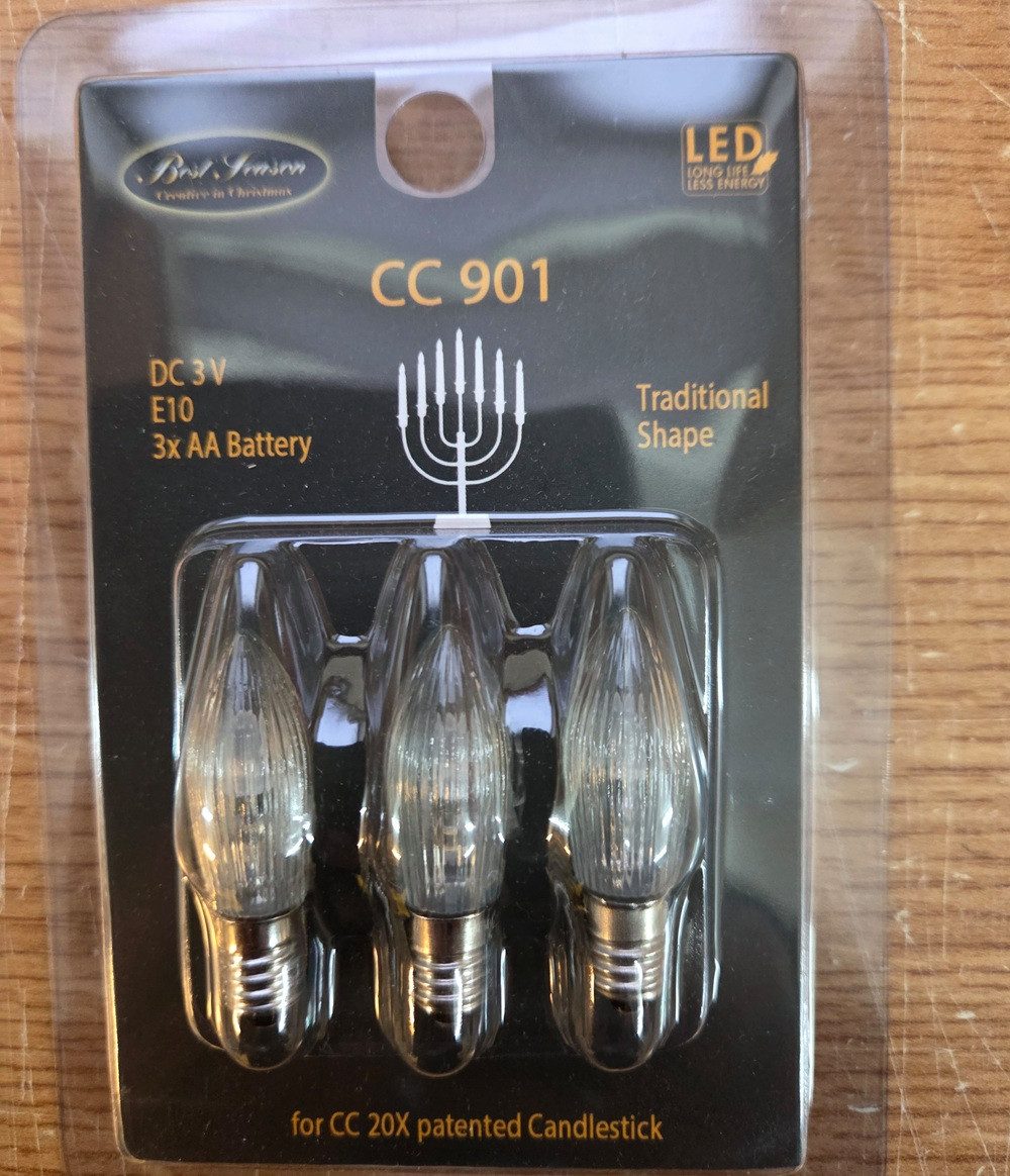 Best Season Spezialleuchtmittel Spezial LED Leuchtmittel E10 Riffel Glas DC 3V für Batterieleuchter