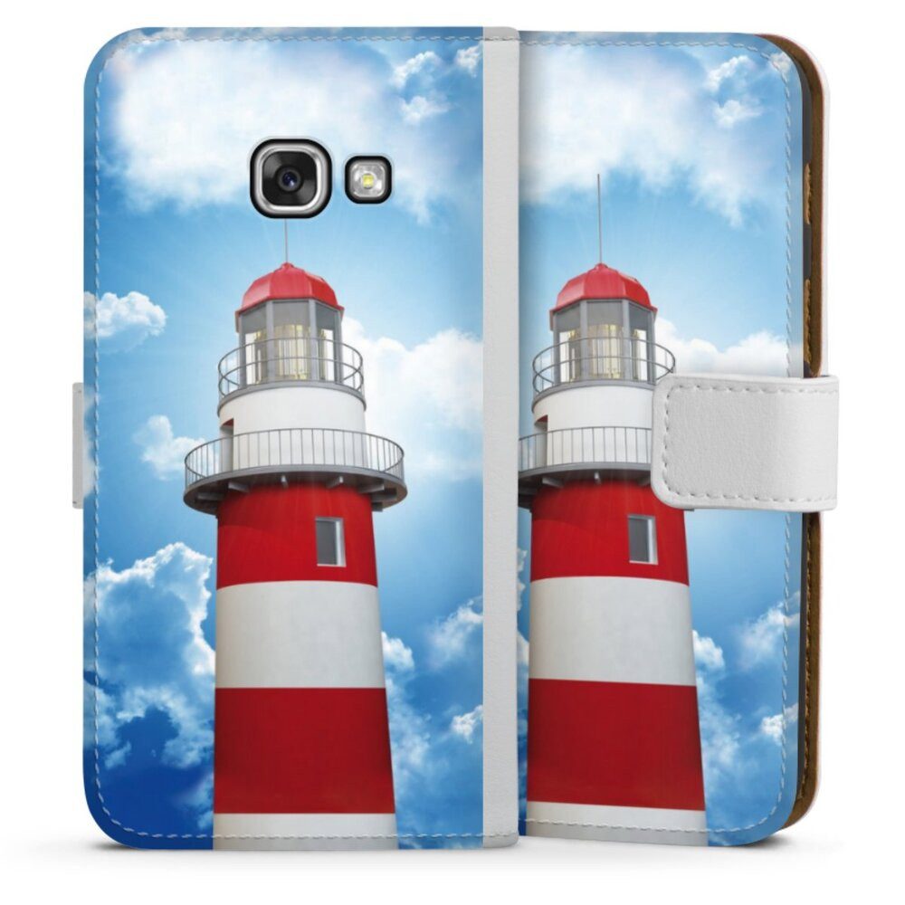 DeinDesign Handyhülle Leuchtturm Wolke Himmel Leuchtturm, Samsung Galaxy A3 (2017) Hülle Handy Flip Case Wallet Cover