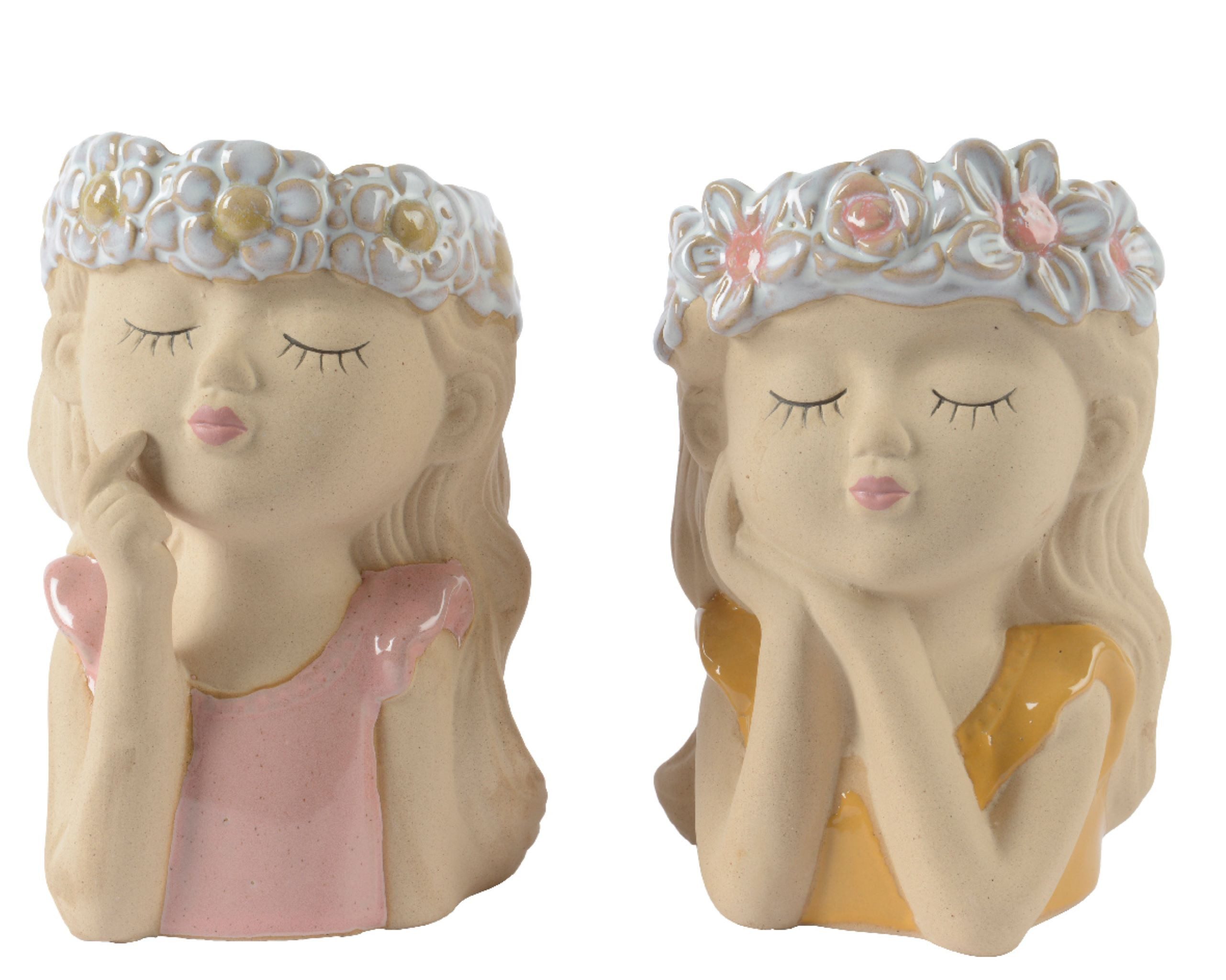 Decoris season decorations Blumentopf, Blumentopf / Übertopf Blumenmädchen günstig online kaufen