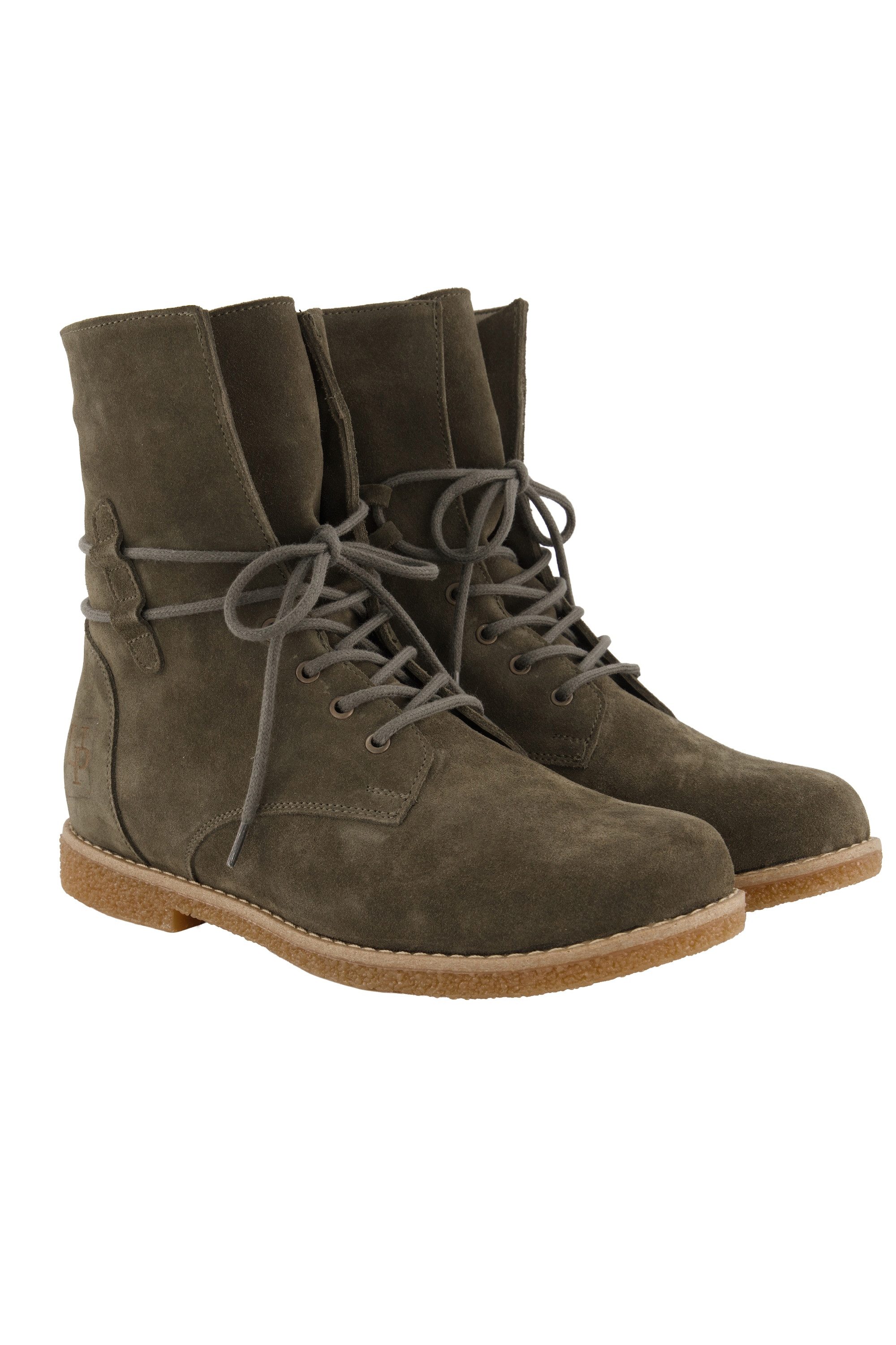 Ulla Popken Stiefeletten Veloursleder Reißverschluss Weite H Stiefelette