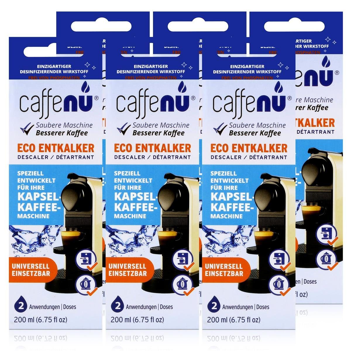 (6e - Kapsel-Kaffee-Maschinen 200ml caffenu für Caffenu Entkalker Eco Speziell Entkalker