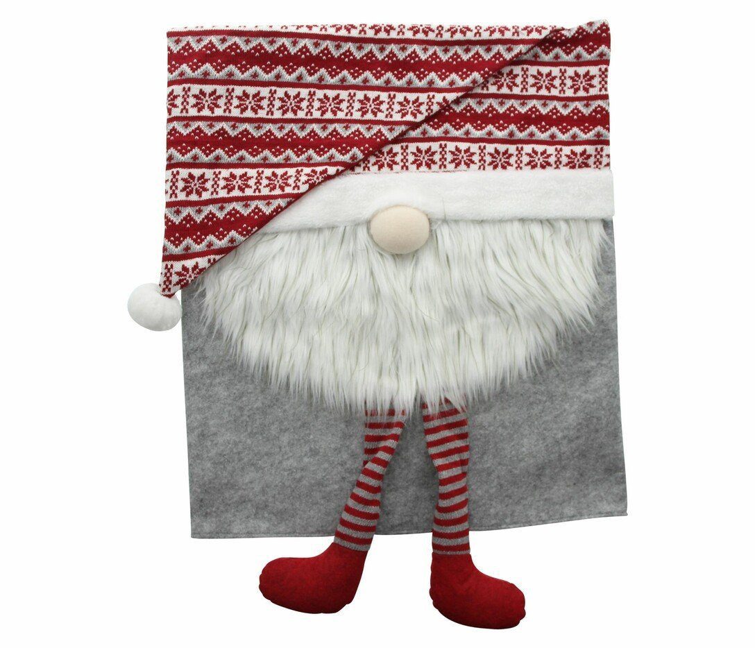 Home-trends24.de Stuhlhusse Wichtel Stuhl Husse Weihnachten Deko Bezug Santa Weihnachtsmann