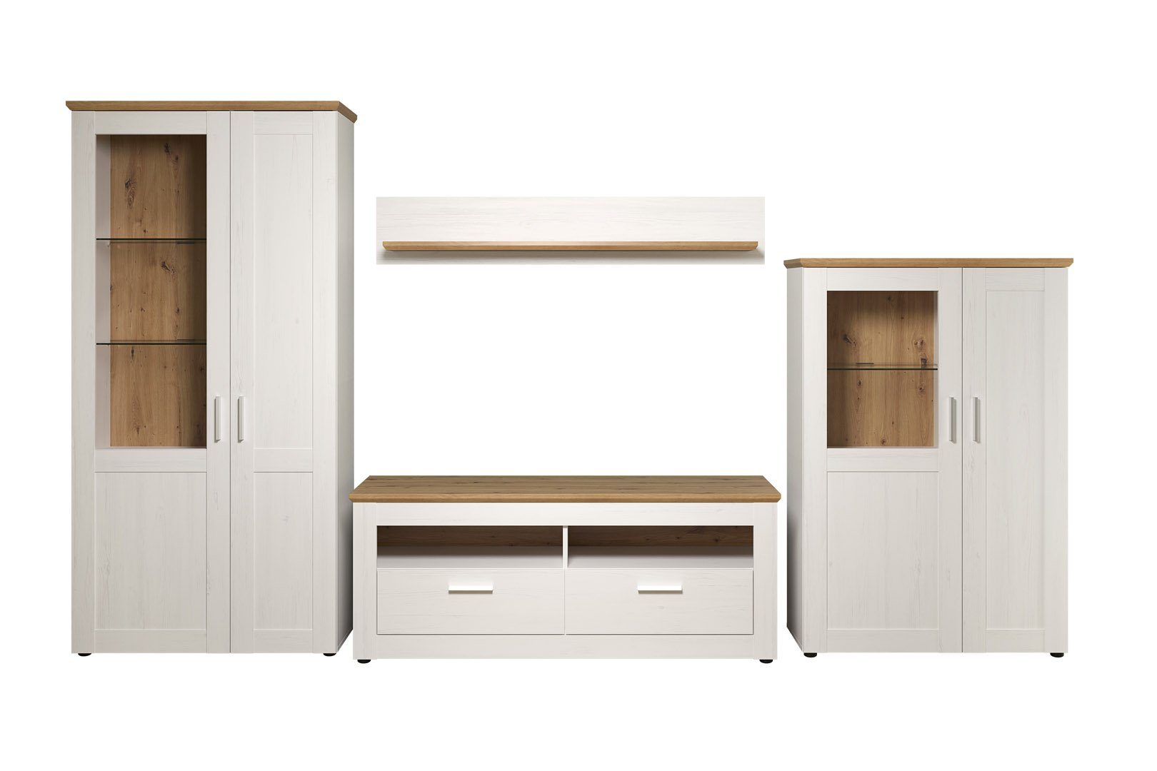 ebuy24 Regal Shade Regal Aufstellung Pine weiß Dekor, Eiche Dek