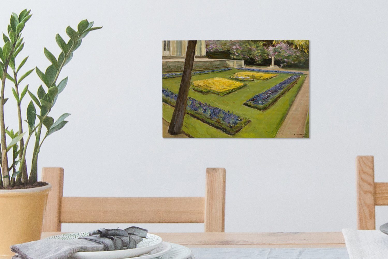 OneMillionCanvasses® Leinwandbild - Leinwandbilder, am Richtung von, nordwestlicher St), Gemälde Wandbild Garten 30x20 Aufhängefertig, in im Wanddeko, cm Terrasse Wannsee (1