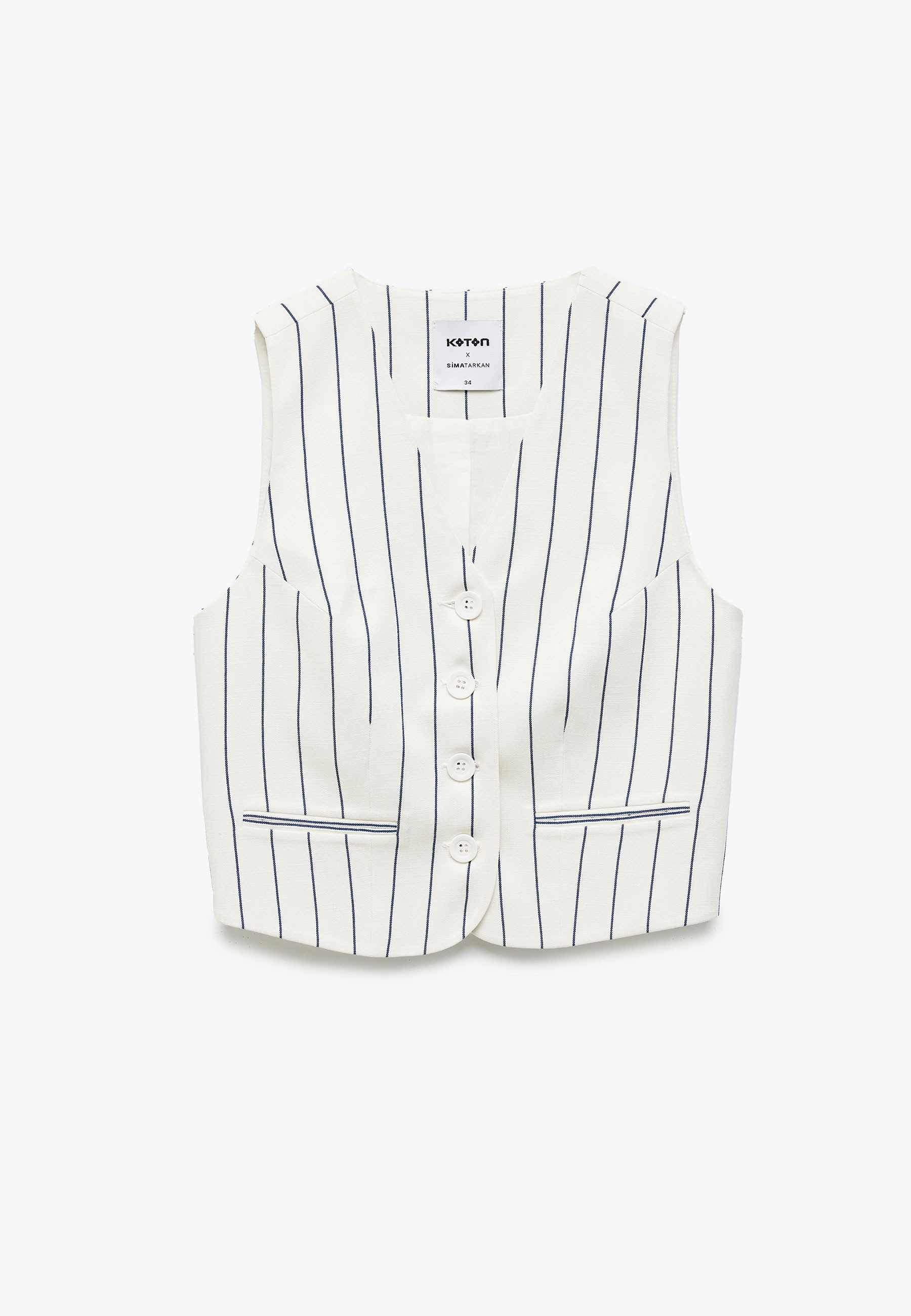 Koton Anzugweste V-Kragen Mit Knöpfen Anzugweste