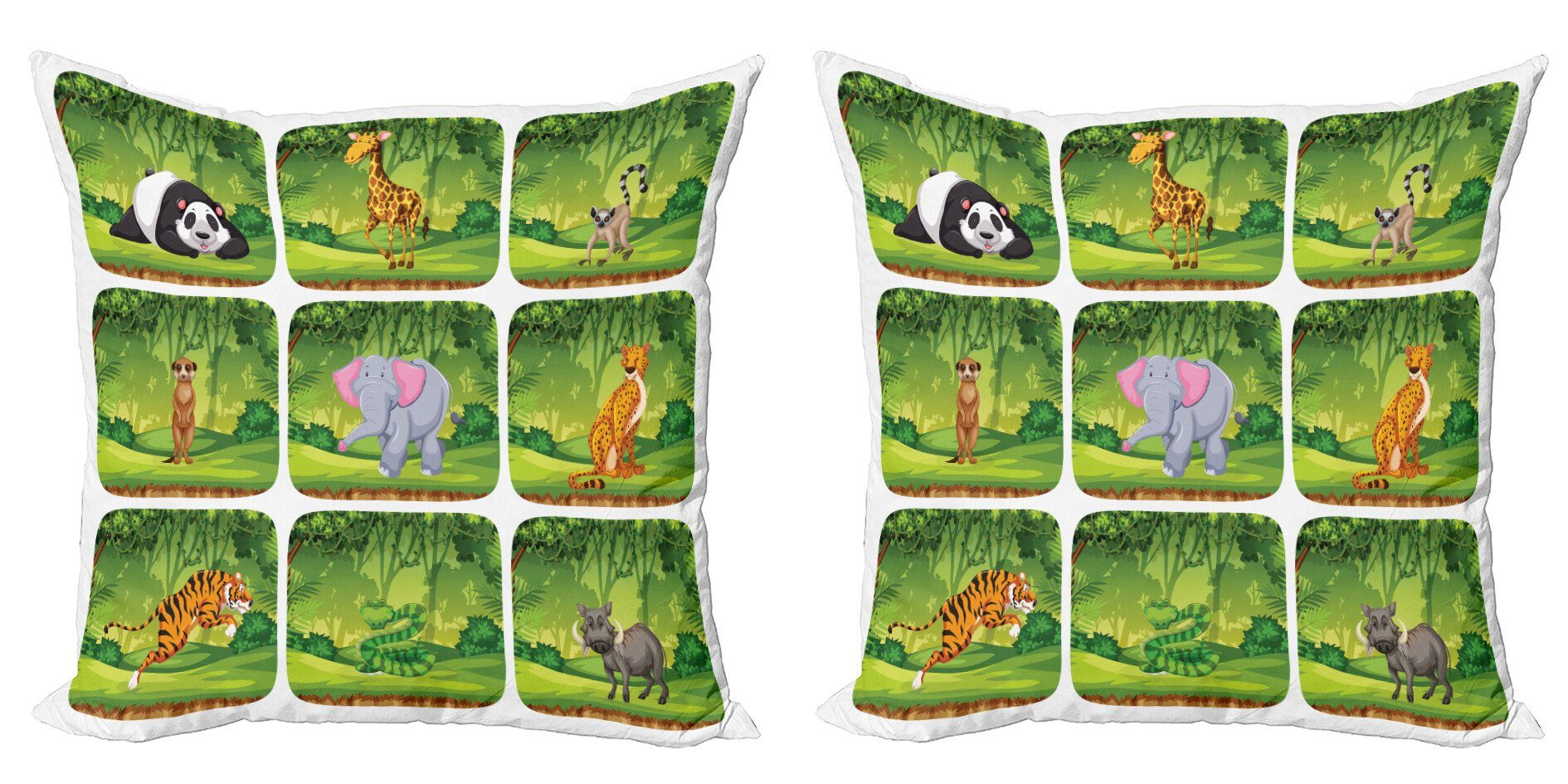 Kissenbezüge Modern Accent Doppelseitiger (2 Digitaldruck, Tiere Dschungel-Spaß Abakuhaus Stück), Lemur