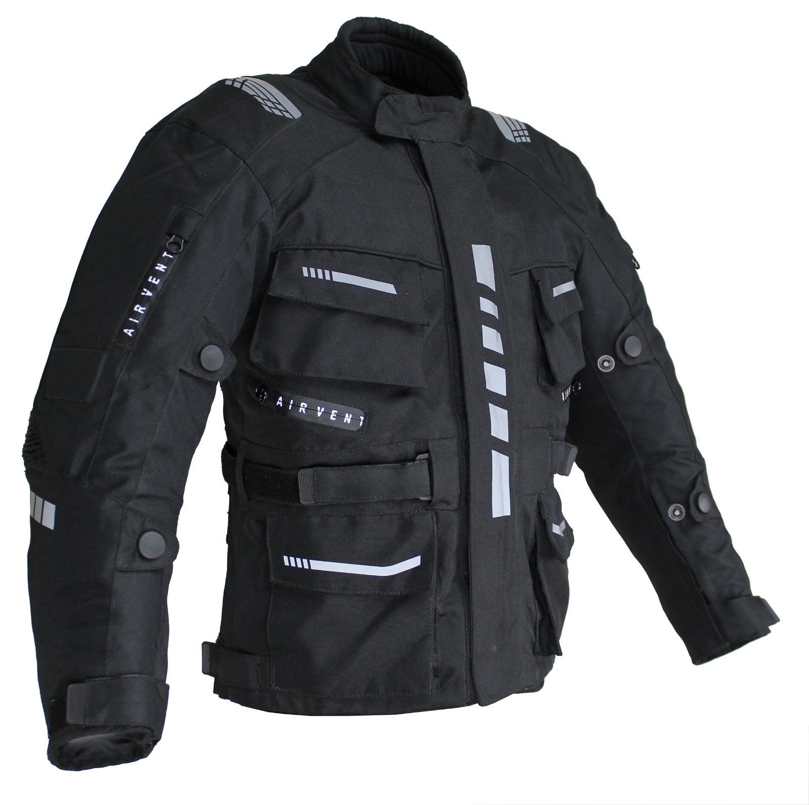 Alpha Speeds Motorradjacke Kinder Motorrad Textil Jacke Biker wasserdicht Jacke mit Protektoren Sport, Innenjacke ist trennbar: All Season, Schwarz