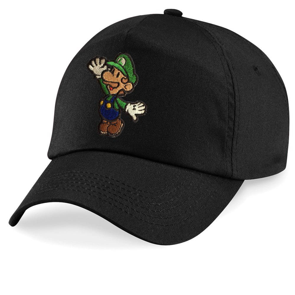 Blondie & Brownie Baseball Cap Kinder Luigi Stick Patch Klempner Super Nintendo One Size Schwarz