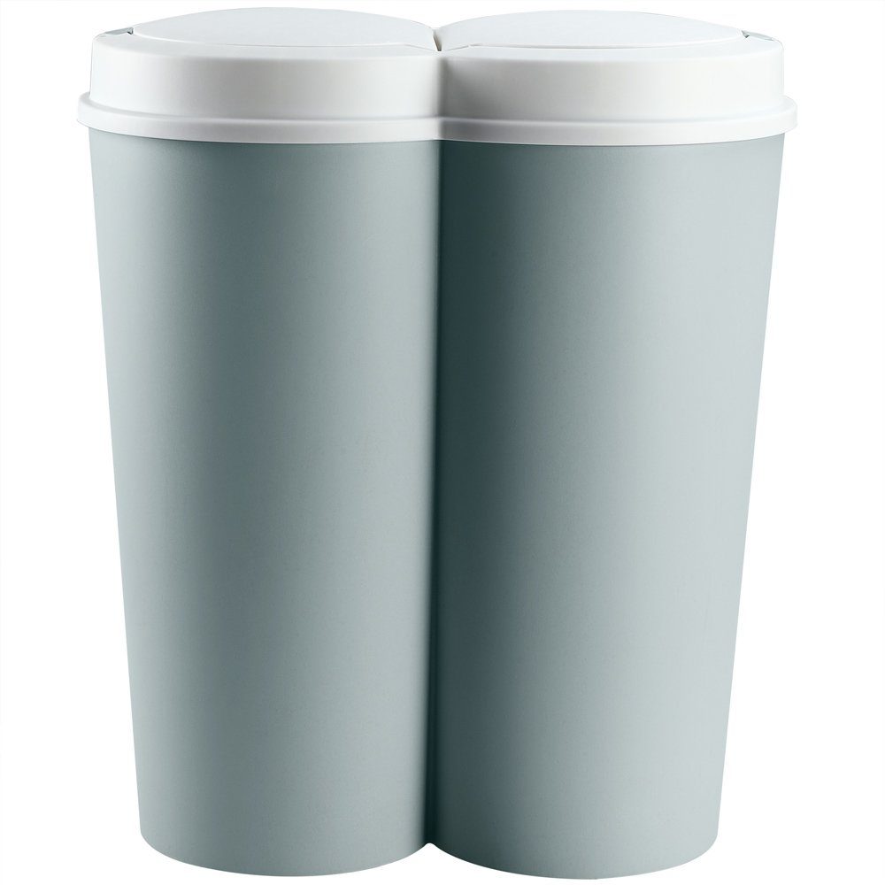 Deuba Mülleimer Duo Bin, 50 L 2fach Trennsystem 2x25 L Küche Abfalleimer  Müllbehälter