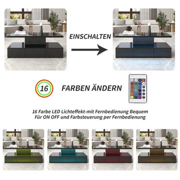 REDOM Couchtisch Quadratischer Couchtisch moderner technologischer Stil, Wohnzimmertisch, Breite 100cm