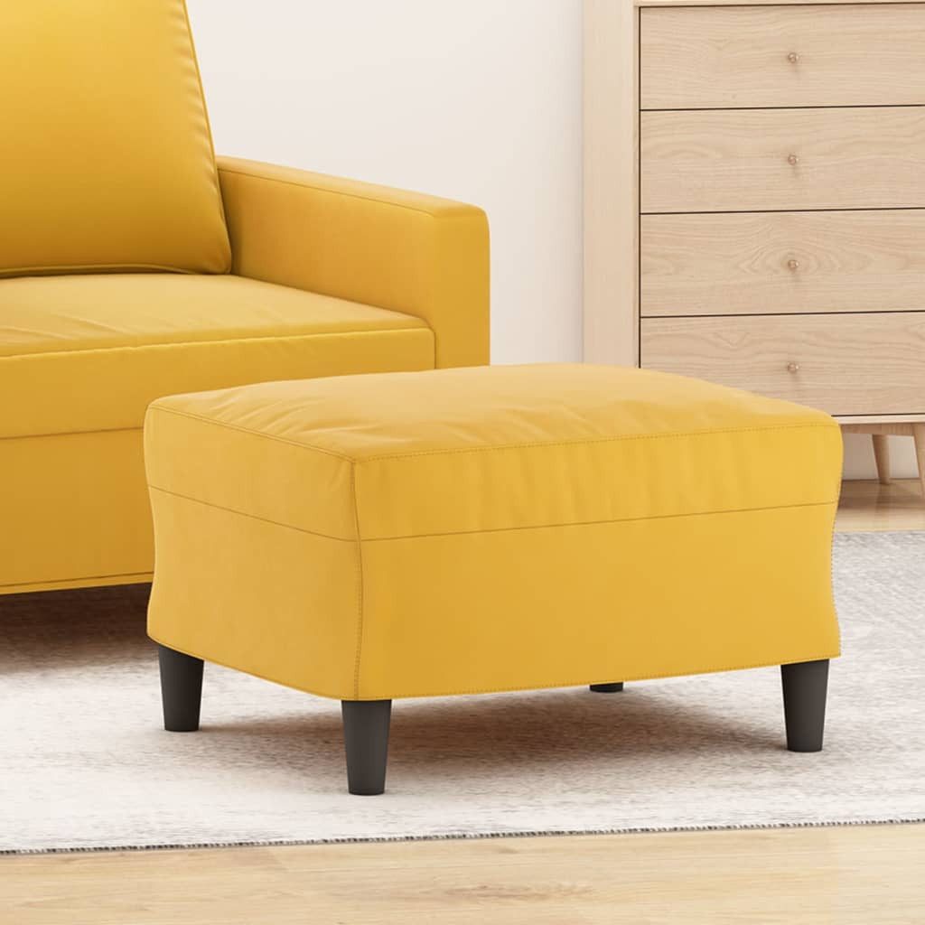 vidaXL Fußhocker 60 x 50 x 41 cm Fußhocker Gelb 60x50x41 cm Samt