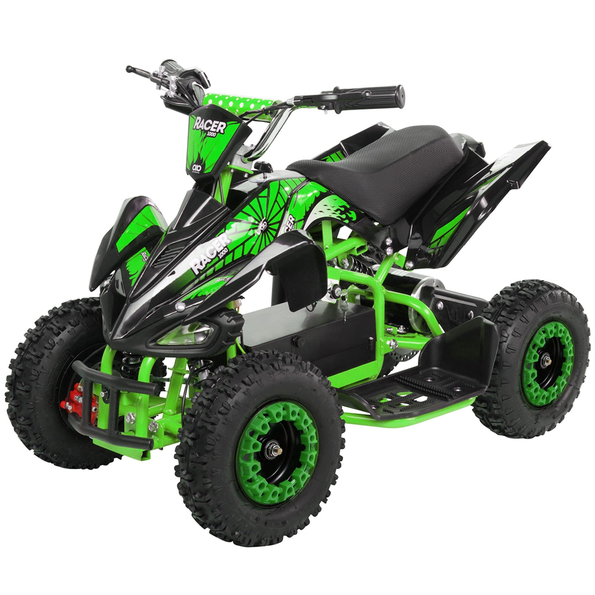 Actionbikes Motors Elektro-Kinderquad Kinder Elektroquad Racer 1000 W 36 V Mini Quad, Belastbarkeit 45 kg, (1-tlg), bis 50 kg - Scheibenbremsen - Safety Touch System Fußschalter