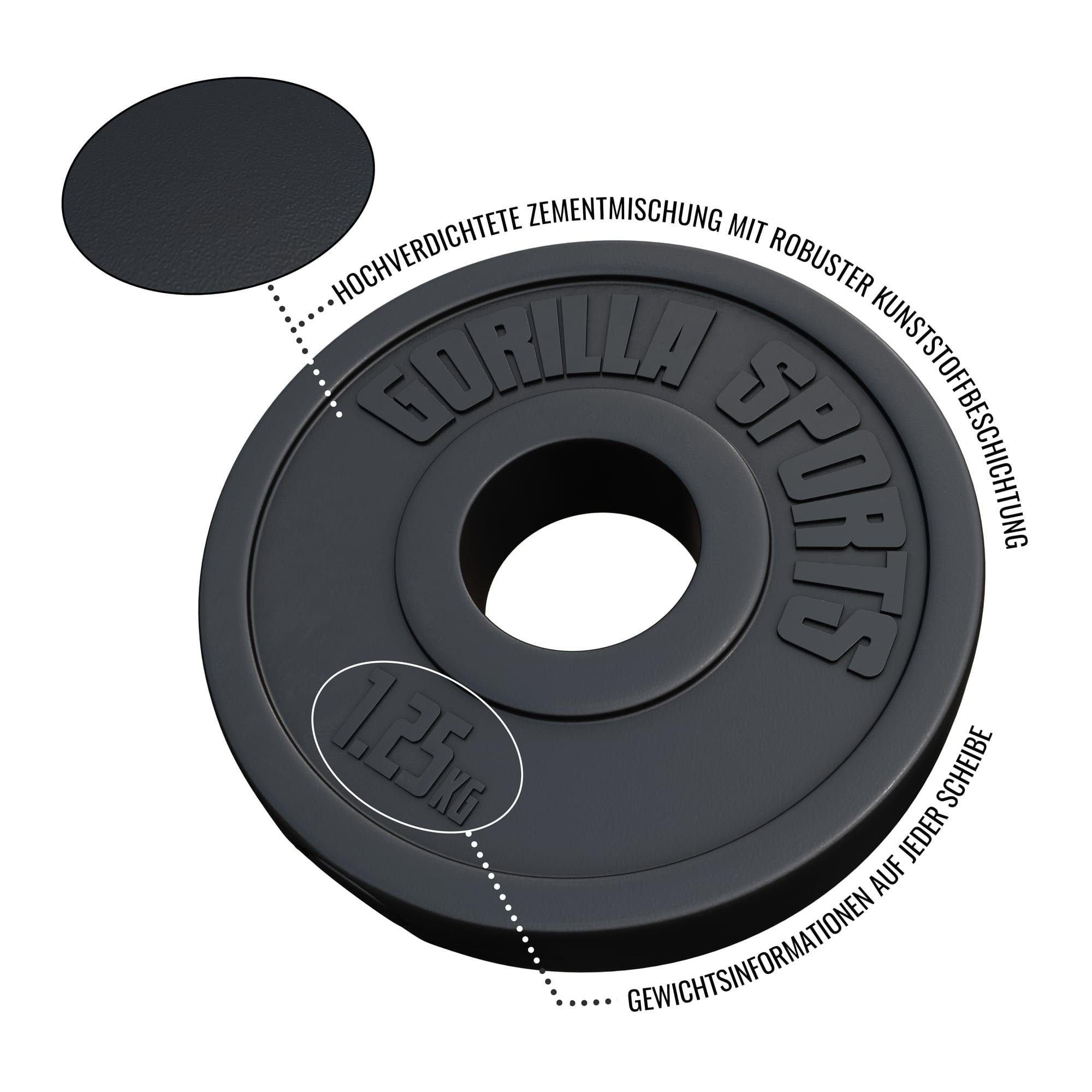 GORILLA SPORTS Hantelscheibe Hantelscheibe Olympia 50/51mm Kunststoff 1,25KG - 15KG, 1.25 kg, (1-tlg)