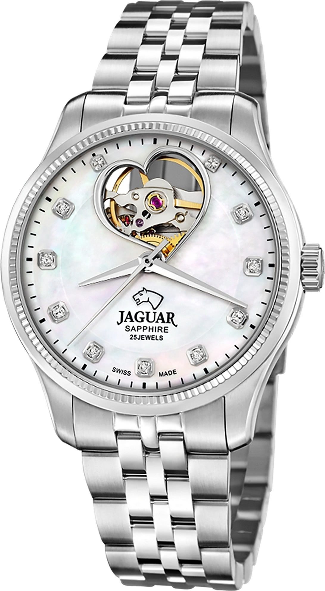 Automatikuhr Jaguar Damenuhr Edelstahl silber Jaguar