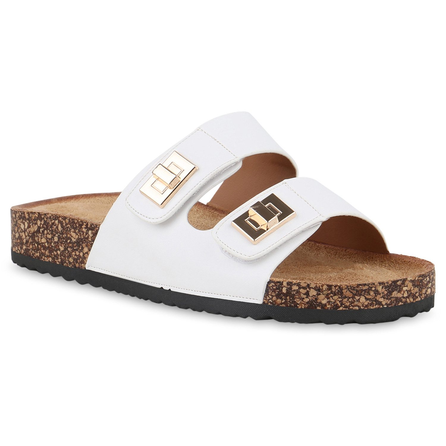 VAN HILL 841655 Pantolette Damen Pantoletten Sandalen Bequeme Korkoptik Pro günstig online kaufen