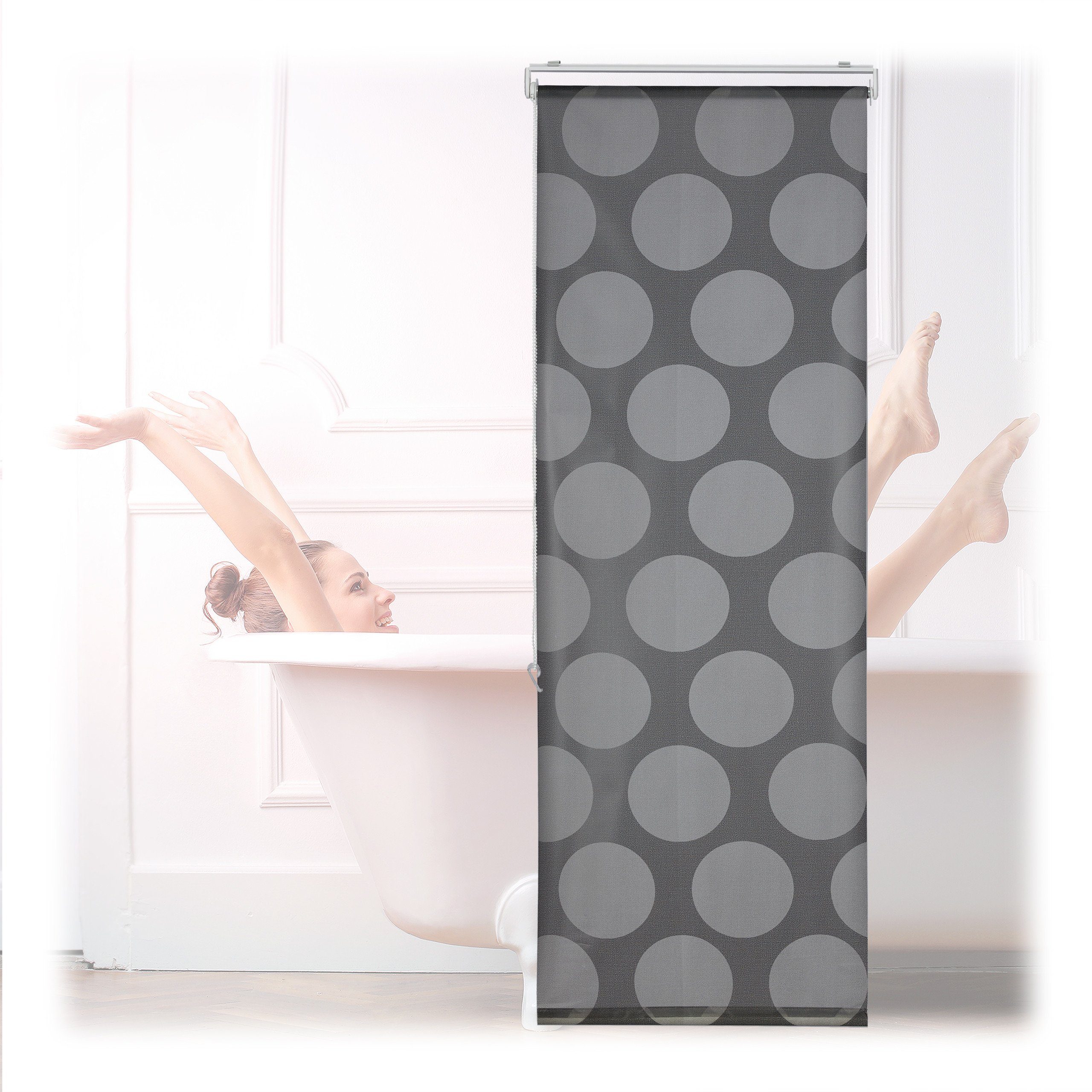 relaxdays Duschrollo grau Punkte Breite 60 günstig online kaufen