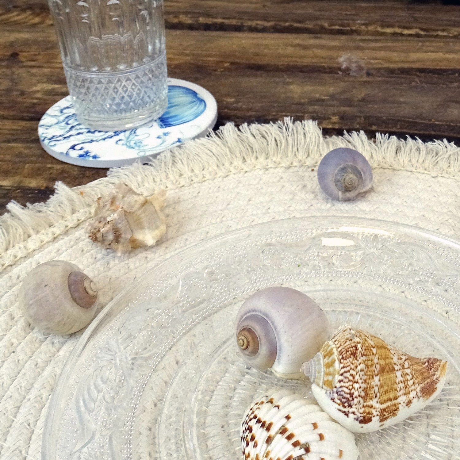 Logbuch-Verlag Dekofigur Muscheln in runder Schale 13x13x5 cm – Naturdeko ca. 90g echte