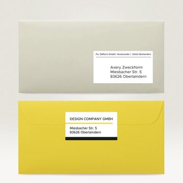 Avery Zweckform Etiketten Avery-Zweckform Etiketten 89 x 36 mm Papier Weiß 4680 St. Permanent ha