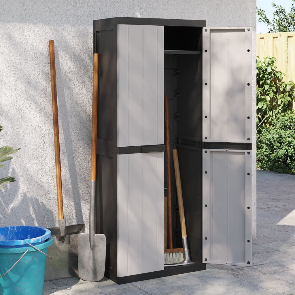 vidaXL Garten-Geräteschrank 65 x 37 x 165 cm 31 x 31 cm Geräteschrank Gartenschrank Grau und Schwa
