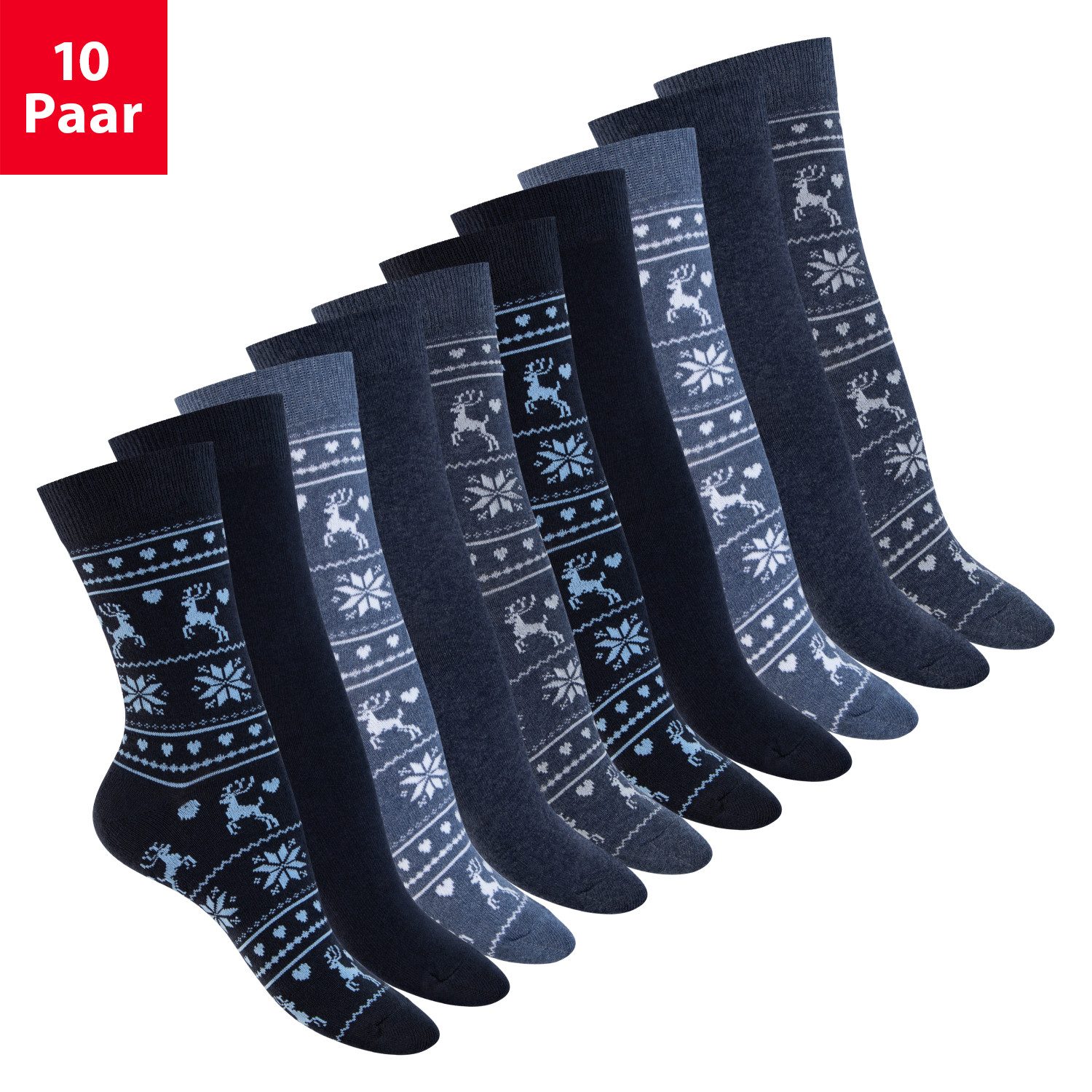 Basicsocken Süße Damen Eco Socken mit Motiv (10 Paar) Regenerative Baumwolle