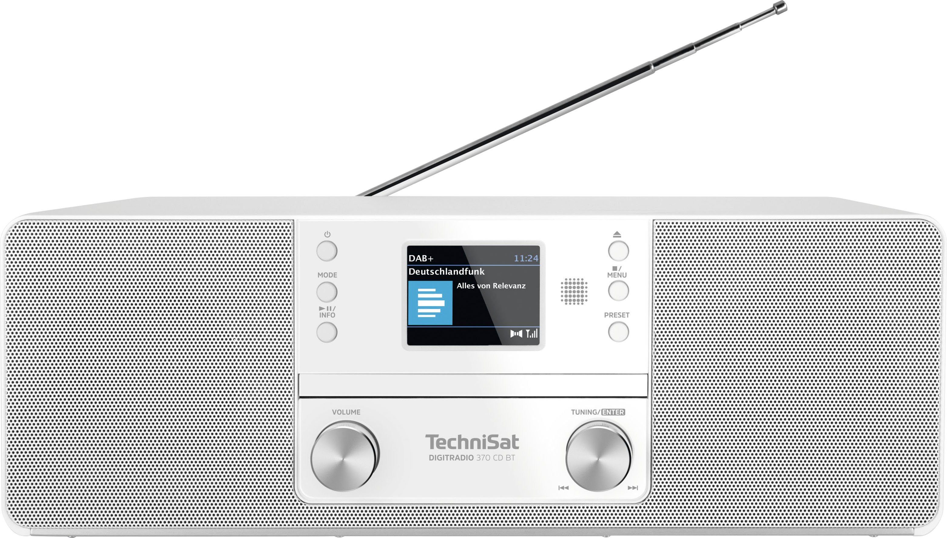 TechniSat DIGITRADIO (DAB) (Digitalradio weiß W) 370 mit UKW Digitalradio CD BT RDS, (DAB), 10