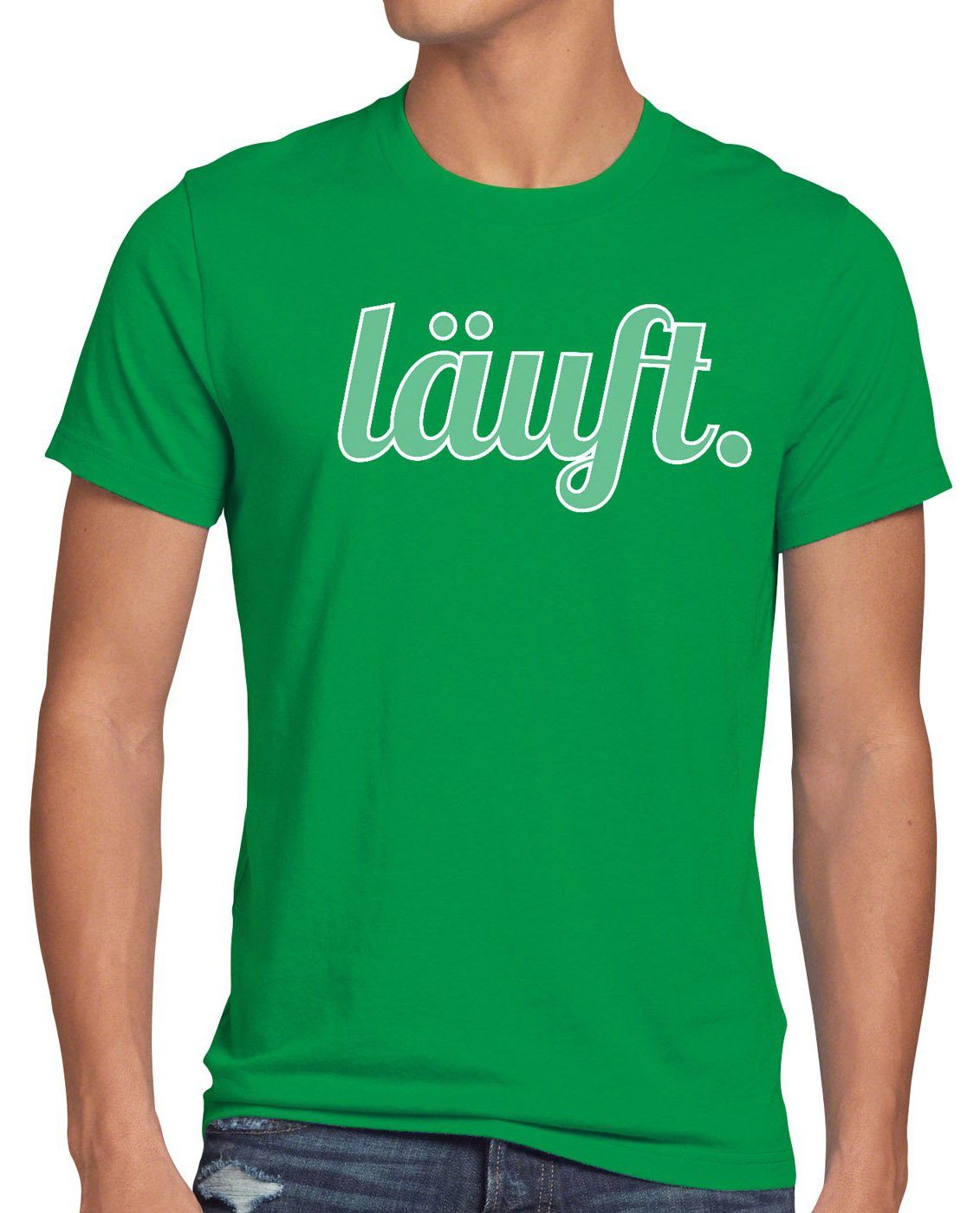 dir kult läuft Funshirt meme Fun bei top Herren mir style3 Print-Shirt Spruchshirt Shirt T-Shirt grün