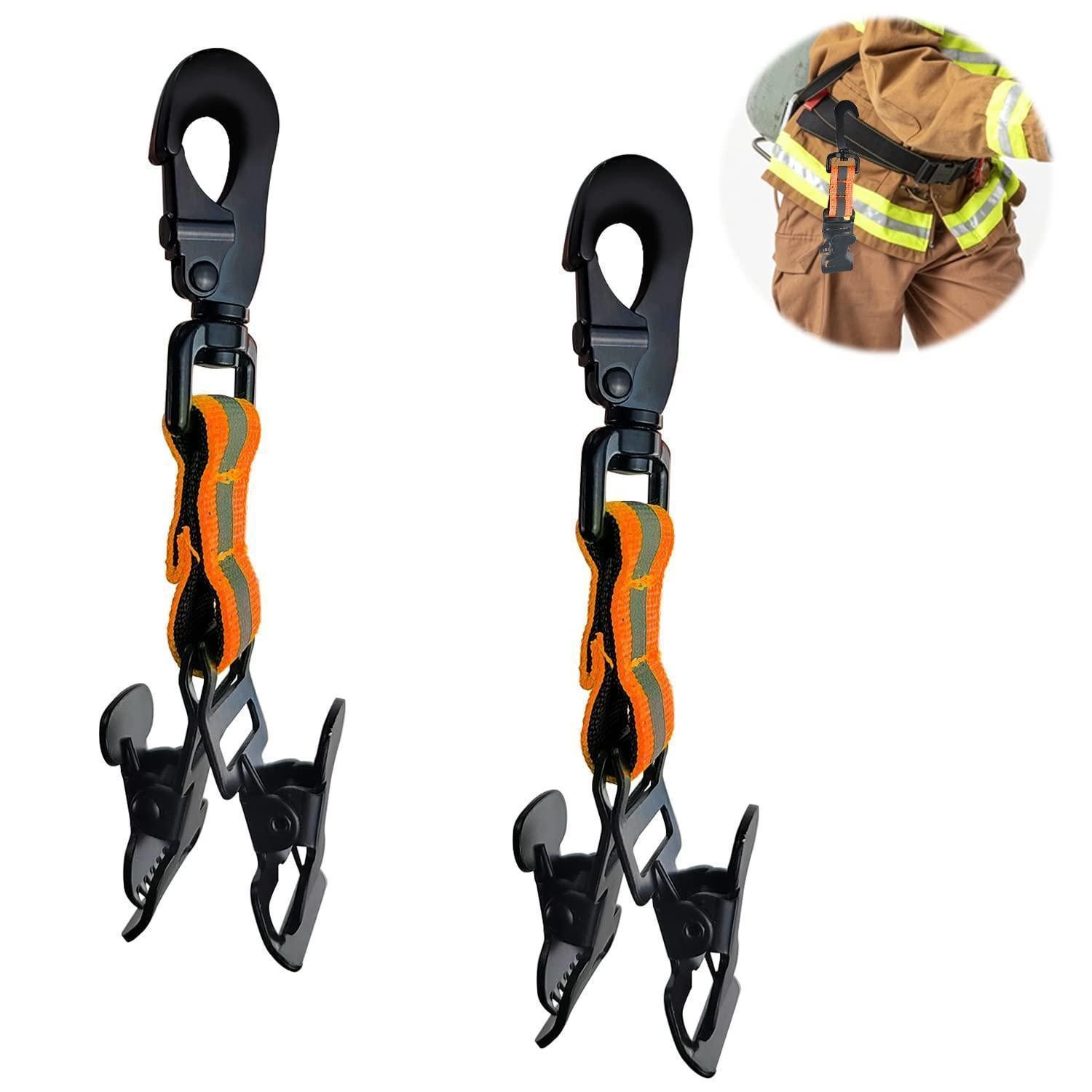 LuxusKollektion Arbeitshandschuhe Handschuhhalter Feuerwehr Doppelclip Schutzhelm Orange