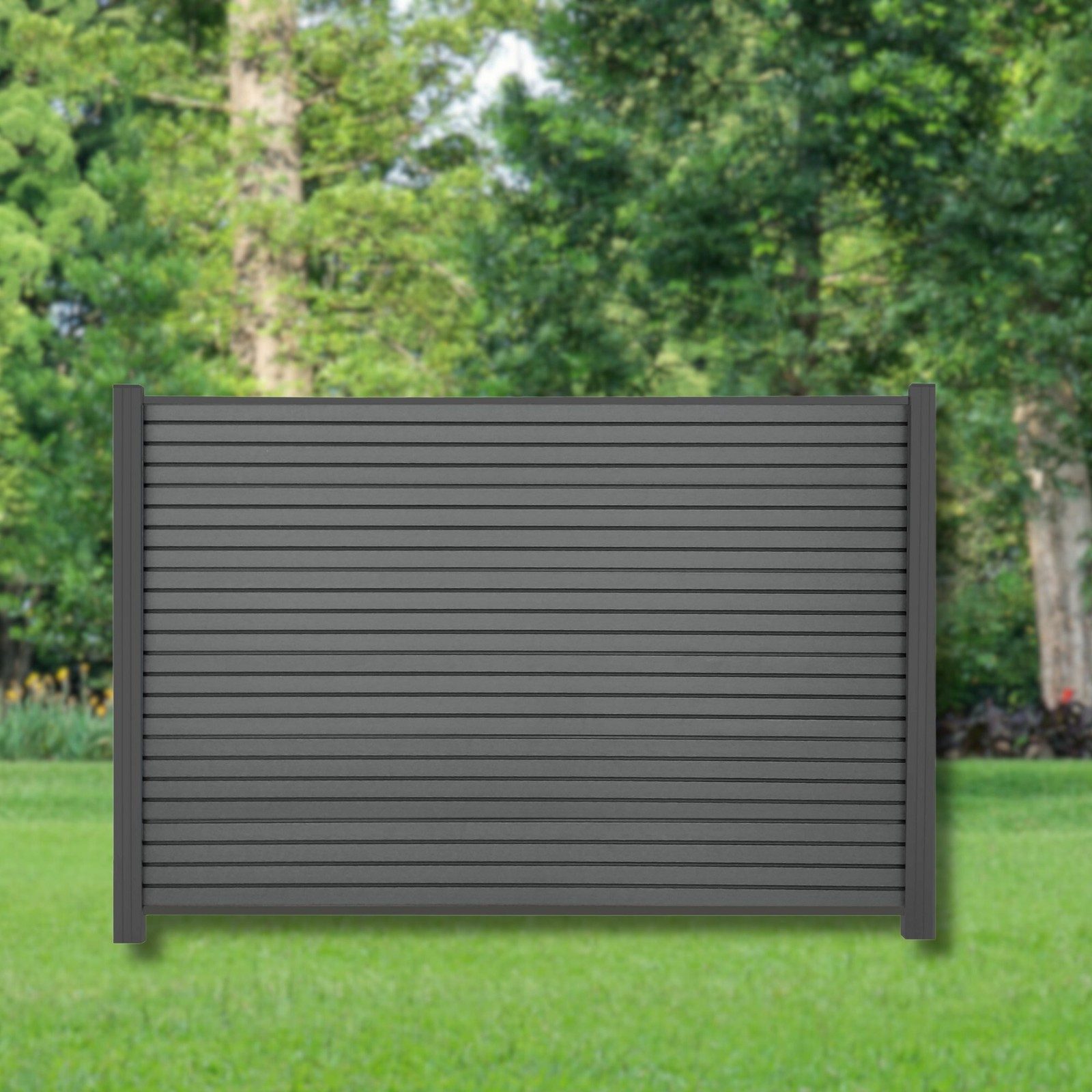 WPC Profi Zaun Sichtschutzzaun Sichtschutz Rhombus Anthrazit Komplettset 180x125 cm, (Komplettset, mit Start- und Abschlussleisten, Pfosten und Zubehör)