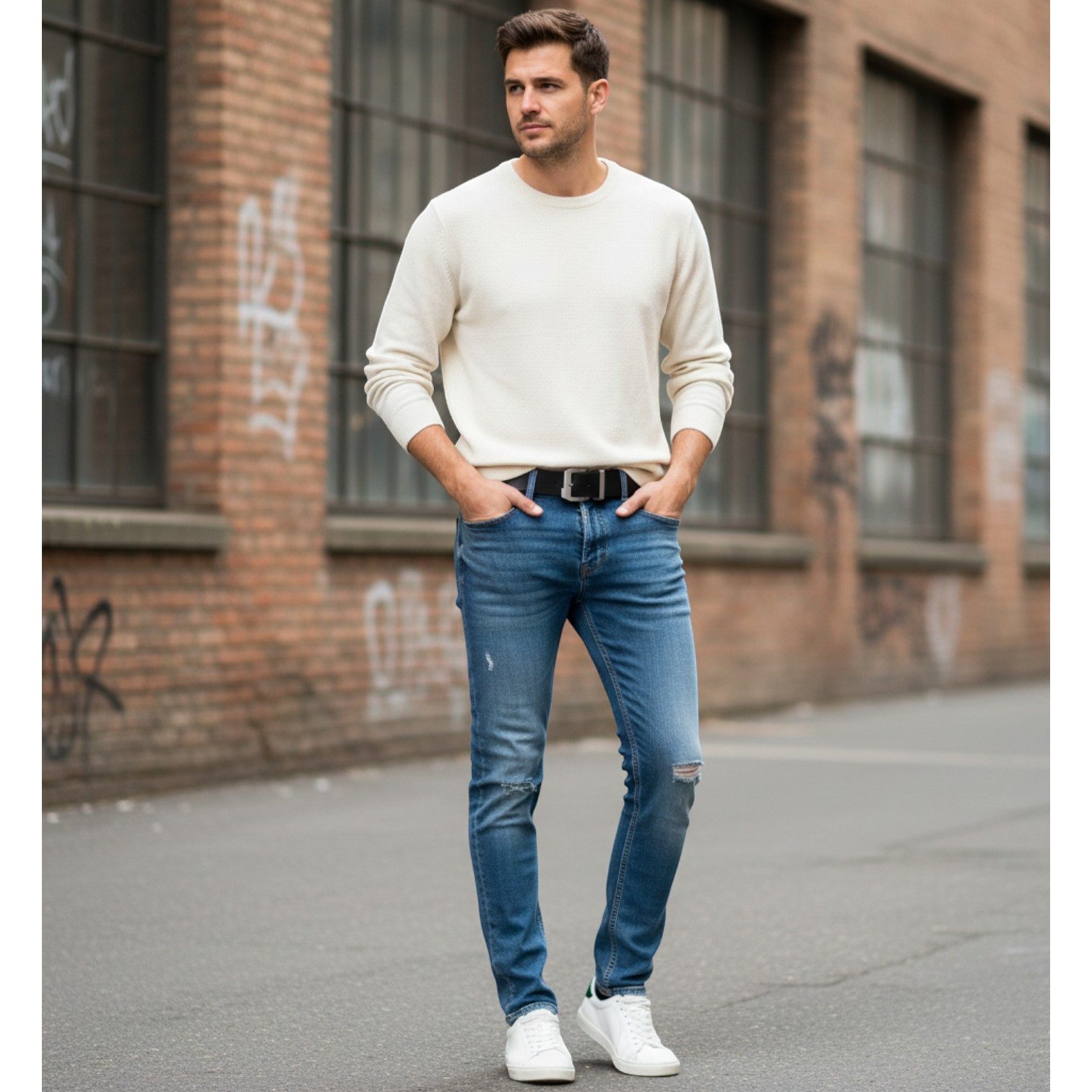 FRONHOFER Hüftgürtel Herren Sattelleder (1-St) Edelstahlschnalle, für Jeans – Bild 4 von 5