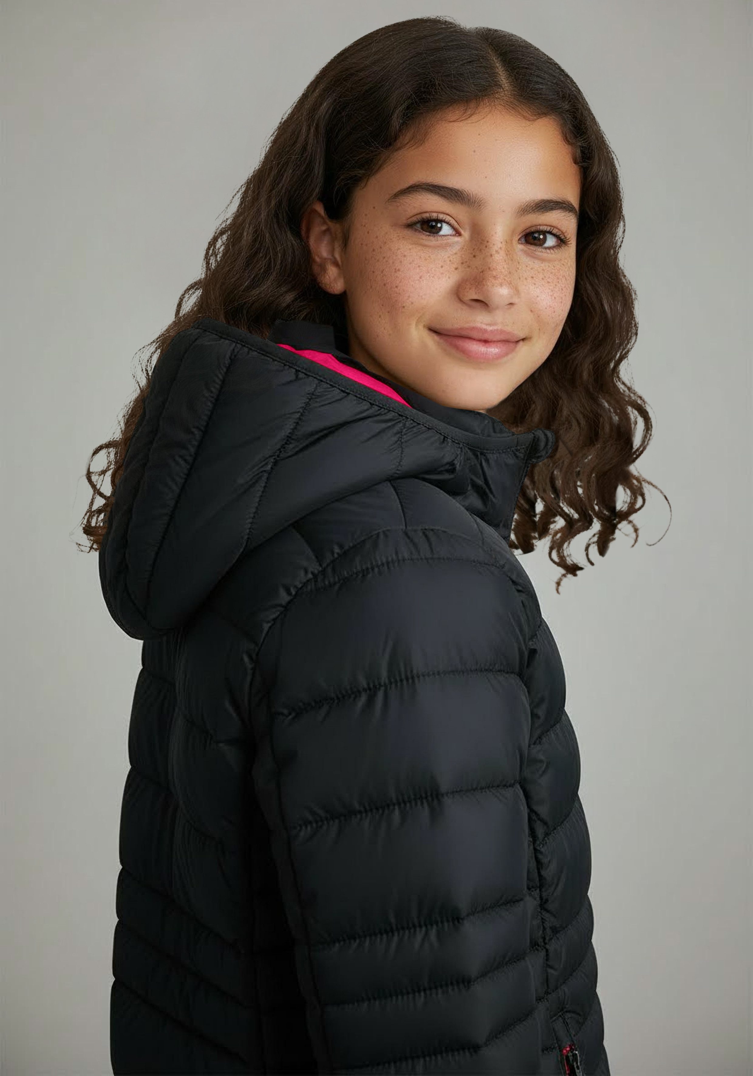 CMP Steppjacke KID G JACKET FIX HOOD mit durchgehendem Reißverschluss, winddicht, wasserabweisend