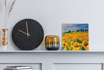 OneMillionCanvasses® Gemälde Ölfarbe - Gemälde - Blumen - Sonnenblume, (1 St), Leinwand Bilder für Wohnzimmer Schlafzimmer