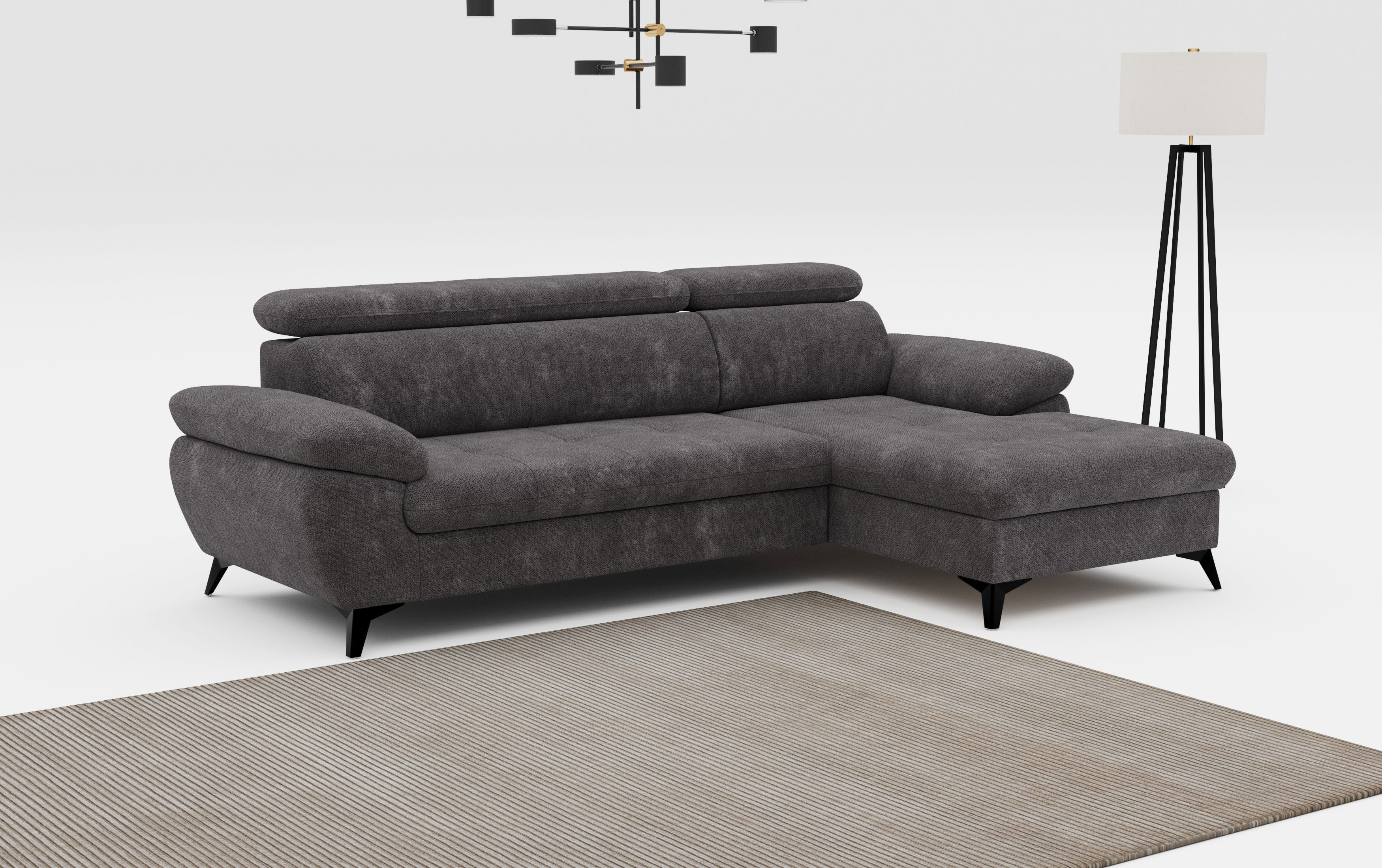 COTTA Ecksofa Hudson L-Form, mit Kopfteilverstellung, günstig online kaufen