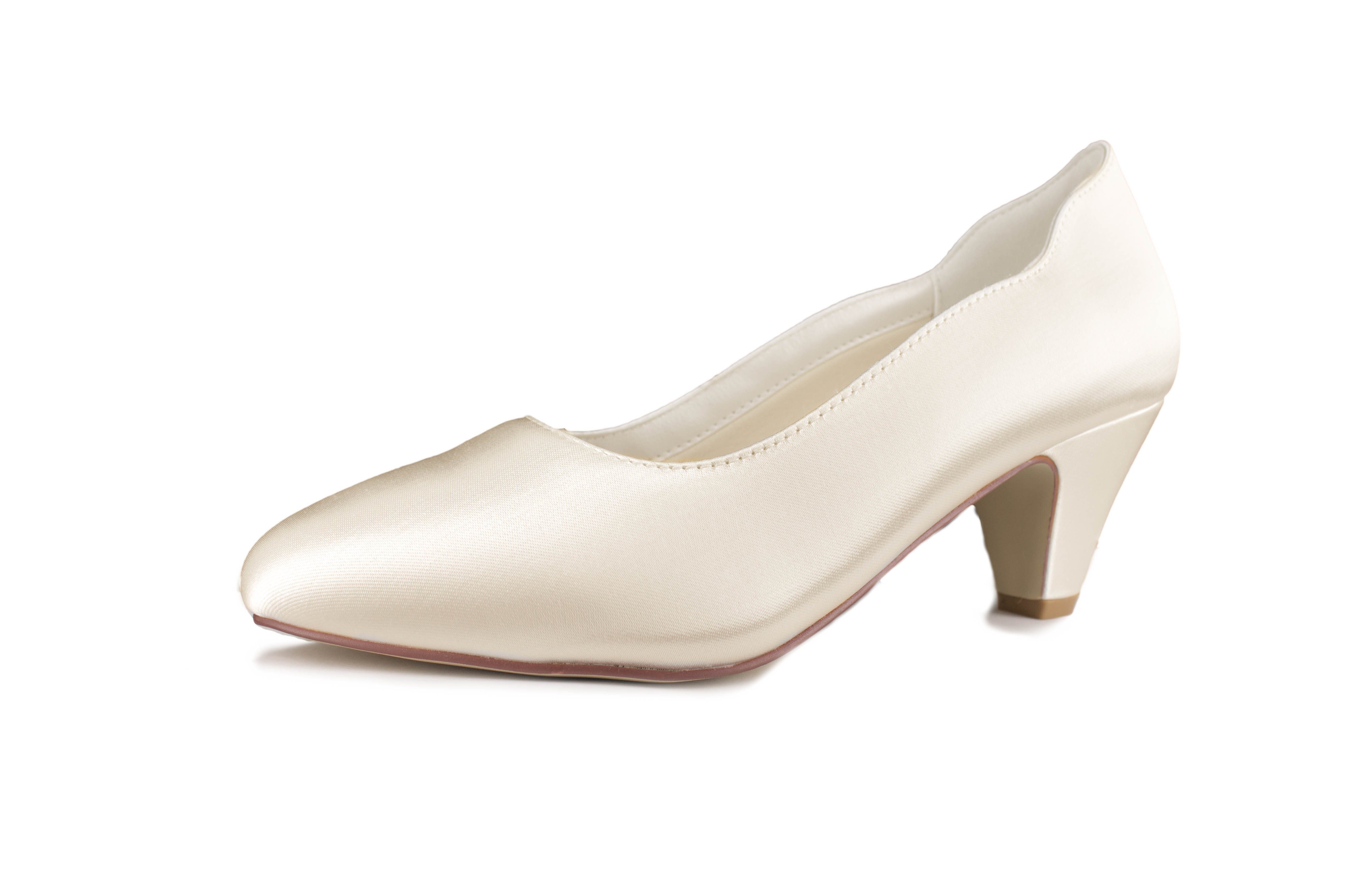 White Lady 890 ivory Satin - einfärbbare Brautschuhe Туфли