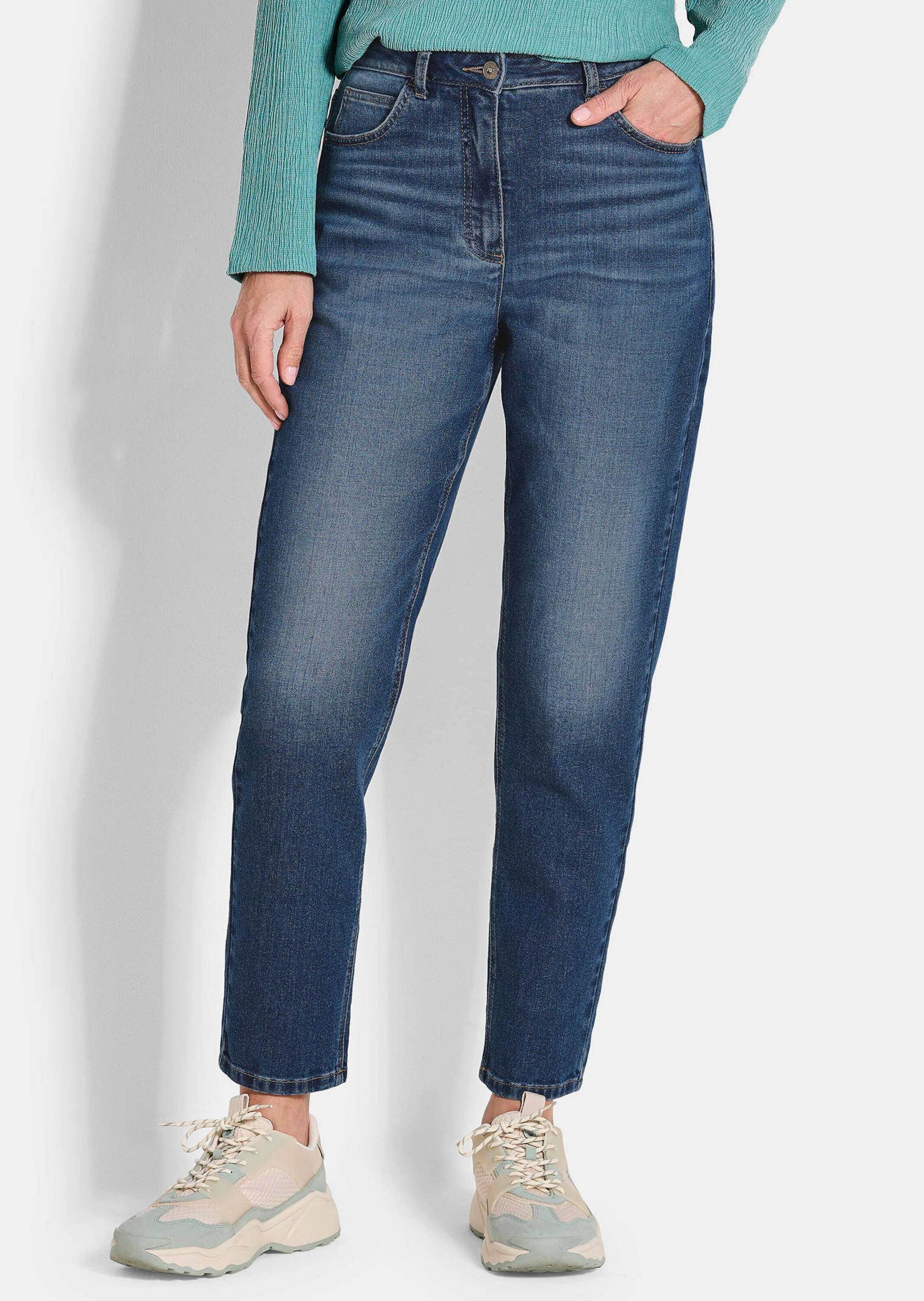 GOLDNER 5-Pocket-Jeans Baumwoll-Stretch Mom Jeans SARA Lange bequeme Jeans günstig online kaufen