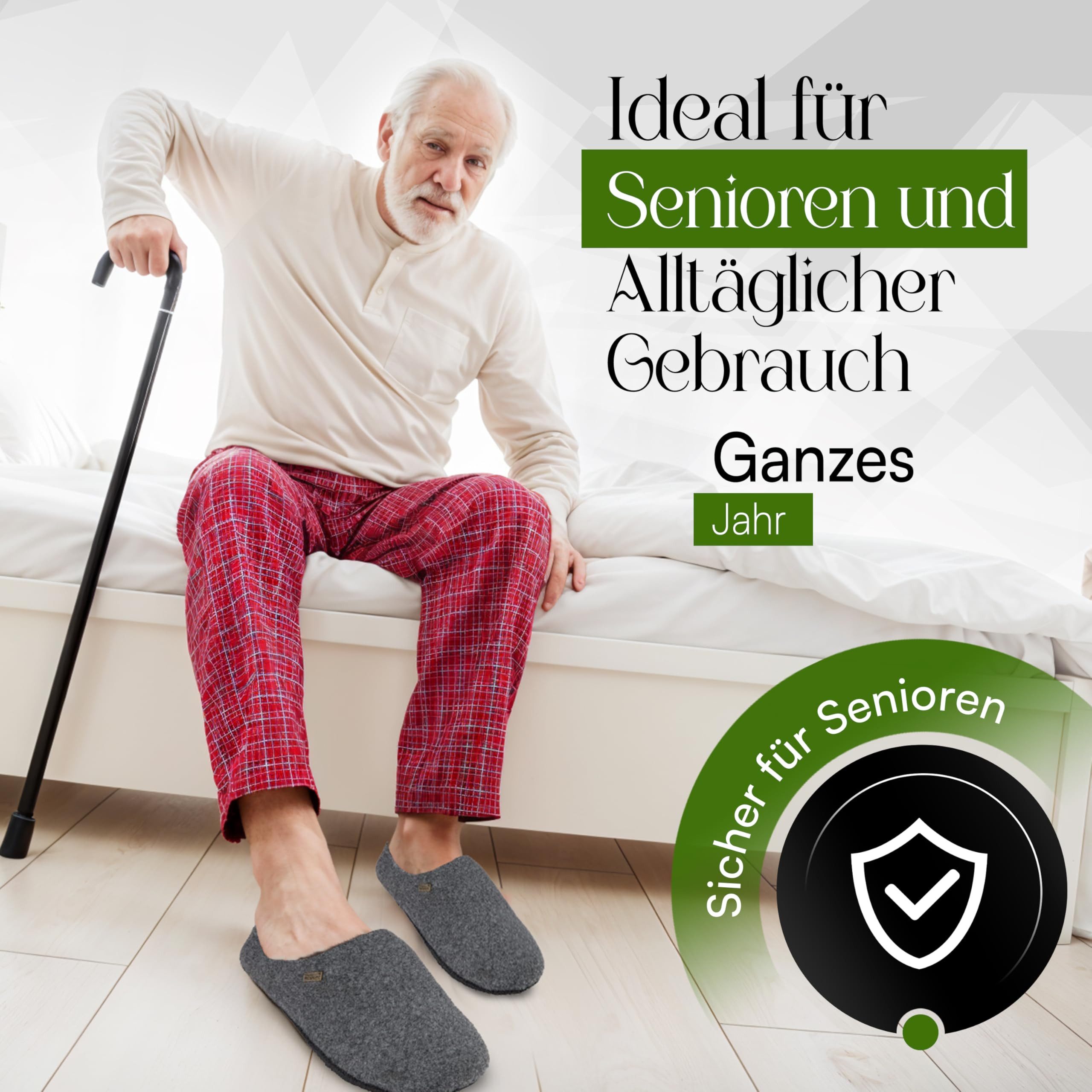 Biosoft Comfort & Easy Walk Biosoft Filz Hausschuhe Herren Größe 42 - 46 Mister Cosy, Hausschuhe Hausschuh – Bild 5 von 5