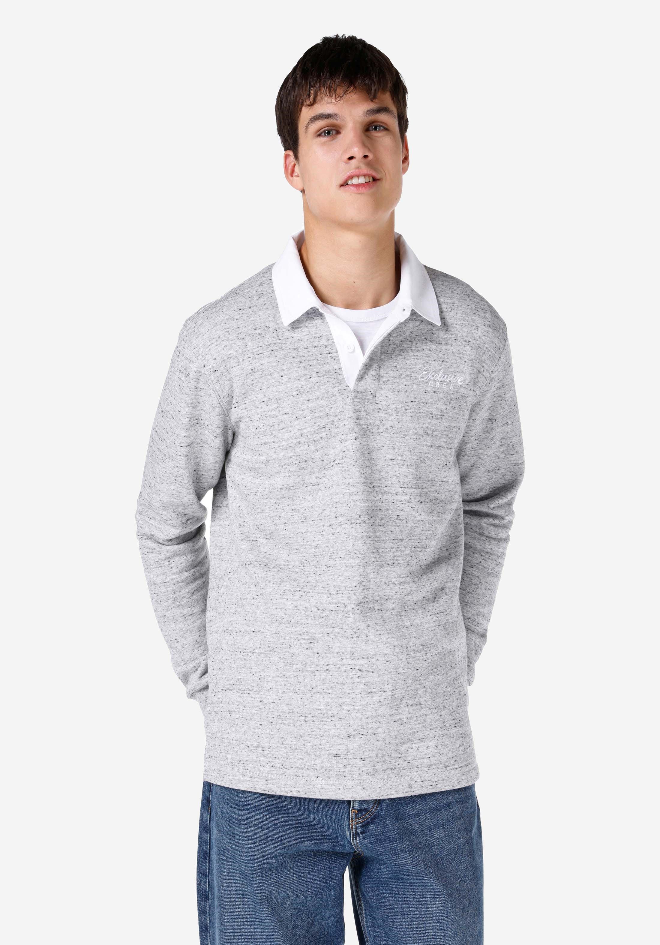 Colins T-Shirt & Kleid Colins Regular Fit Polokragen Herren-Langarm-T-Shirt in Grau