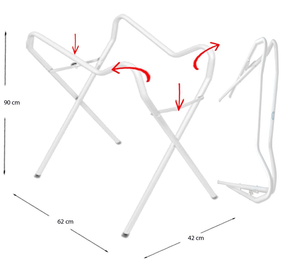 ** Baby BABYWANNE (Made Classic Teile + - Badeset cm, 84 Wanne GESTELL** SET 2 in Ständer Maltex Babybadewanne + Europa), BADESITZ Weiß Weiß +