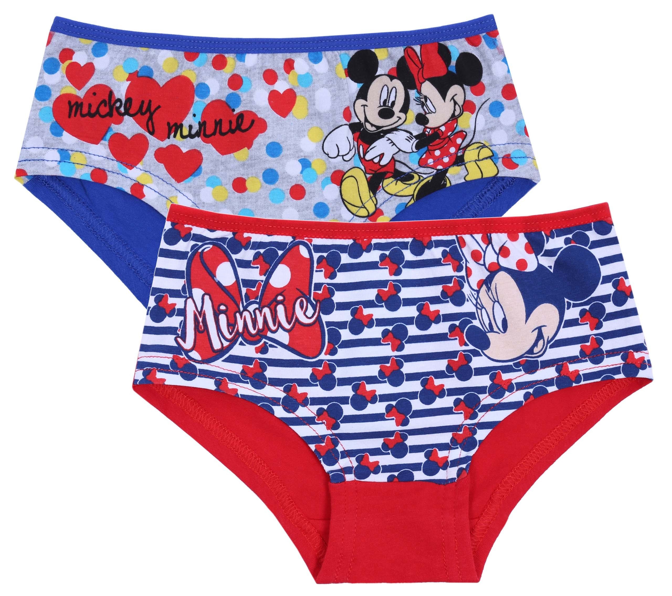 Panty 2x dunkelblau- rote Höschen/Shorts für Mädchen Minnie Mouse 4-5 Jahre