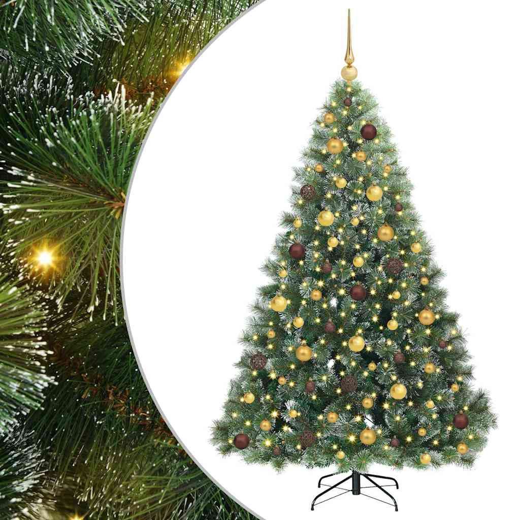 vidaXL LED Baum Künstlicher Weihnachtsbaum mit 300 LEDs Grün 180 cm PE und PVC