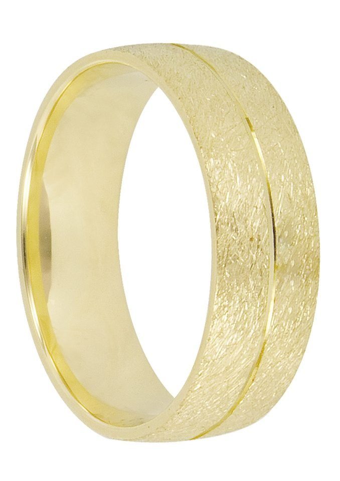 Firetti Trauring Schmuck Geschenk Gold 375 Hochzeit Ehering Trauring "LIEBE", Made in Germany - mit o. ohne Brillant/Diamant gelbgoldfarben