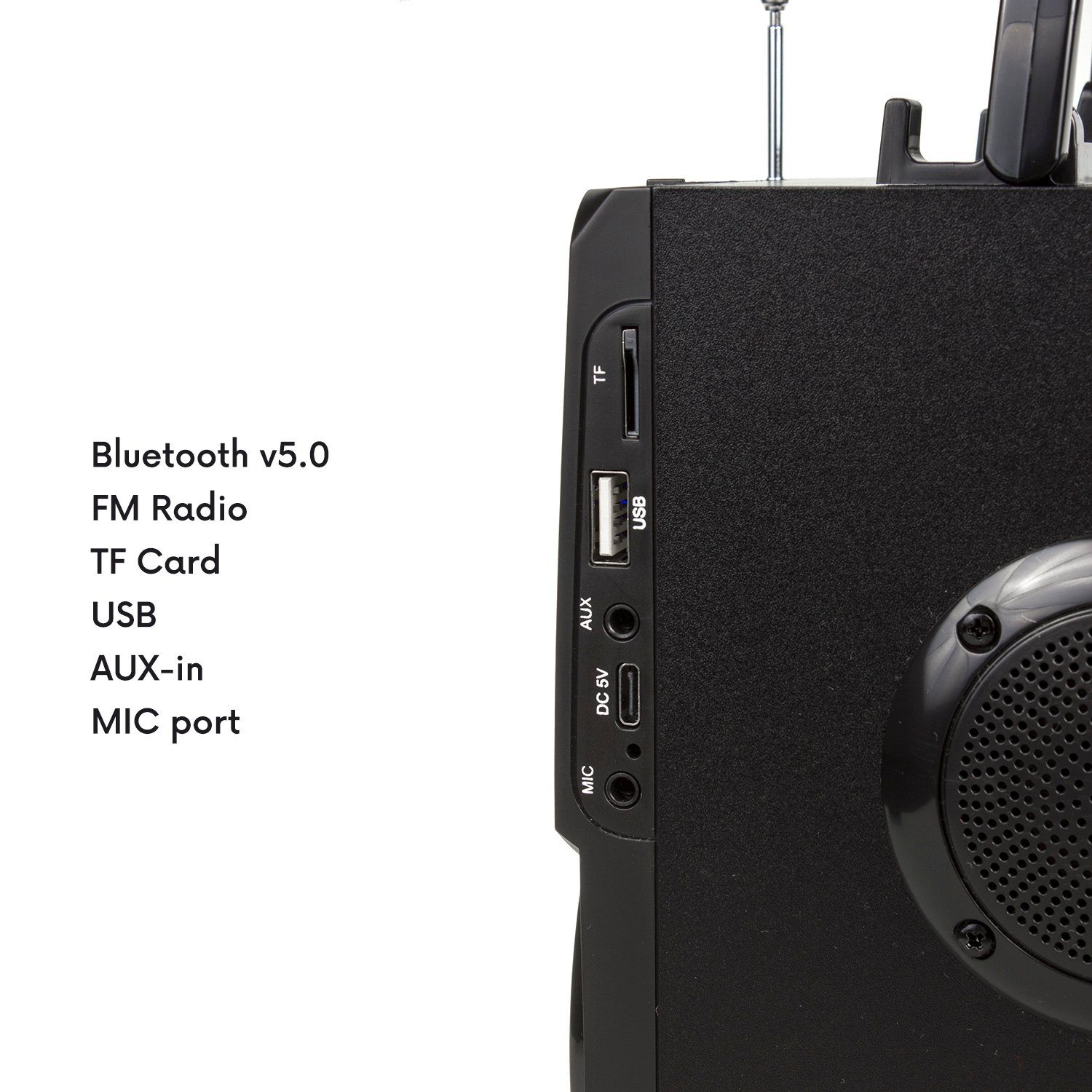 Audiocore AC730 Bluetooth-Lautsprecher (11 W, Mikrofon Tragbarer Bluetooth Bazooka Lautsprecher 11W)