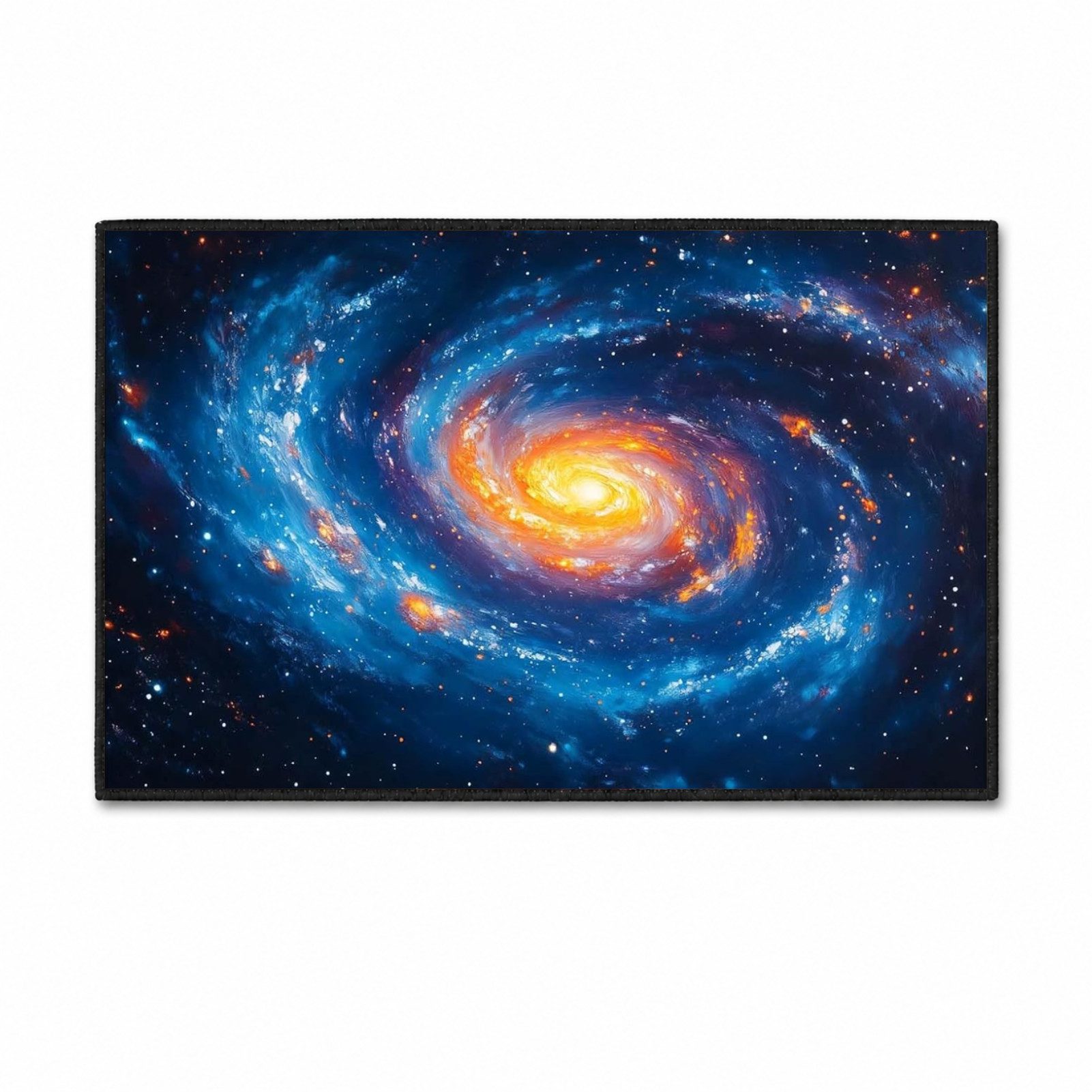 Jumpeak Teppich Weltall‑Teppich Spiralgalaxie Motiv, buntes Universum‑Design, Rechteckig, Höhe: 5 mm, rutschfest, weich für Wohn‑ und Kinderzimmer