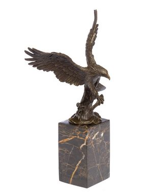Aubaho Skulptur Bronzeskulptur Figur Adler Seeadler Königsadler Bronzeskulptur 36cm Eagle