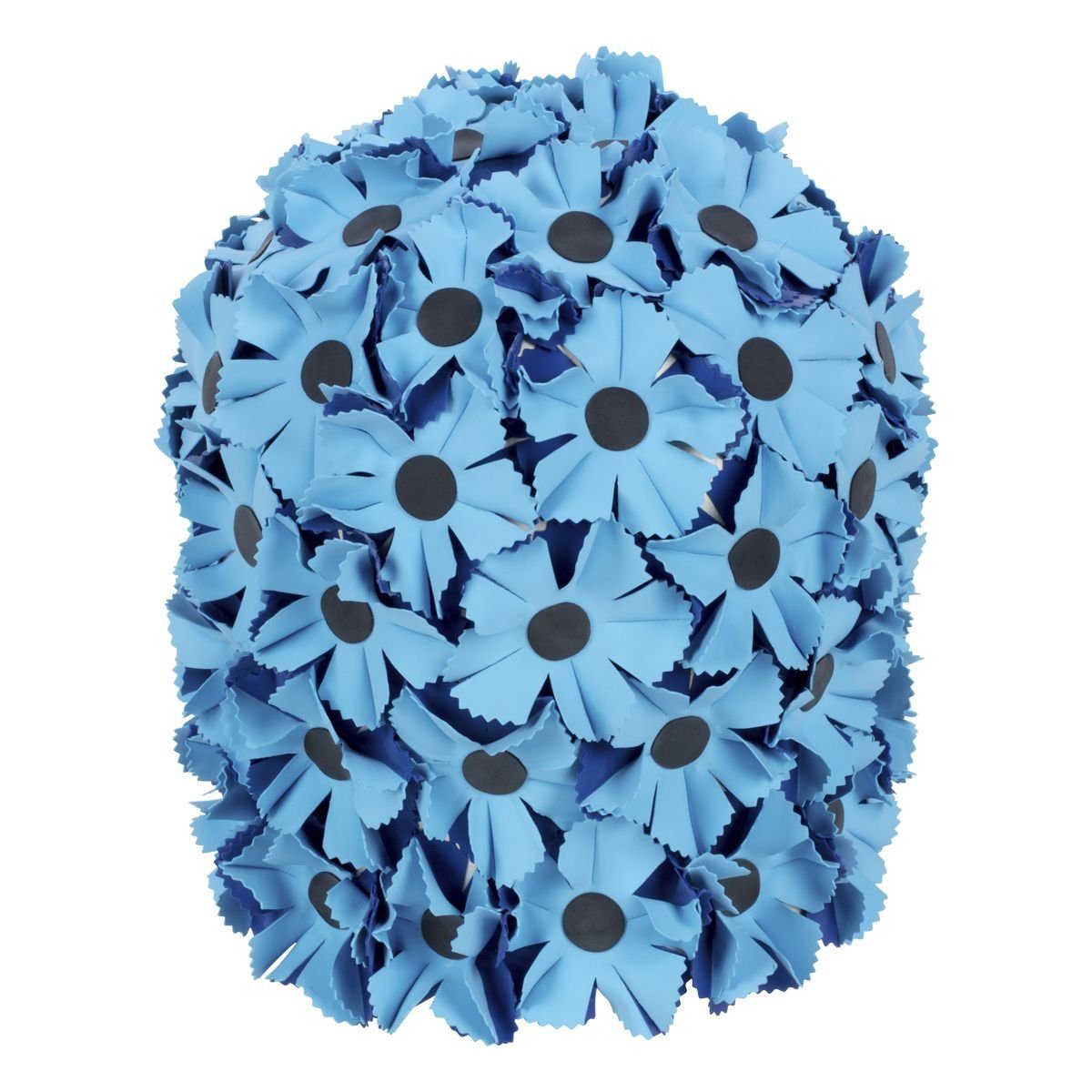 Fashy Badekappe Fashy - Badehaube Gummibadehaube Badekappe Gummi Blüten Blau Schwarz