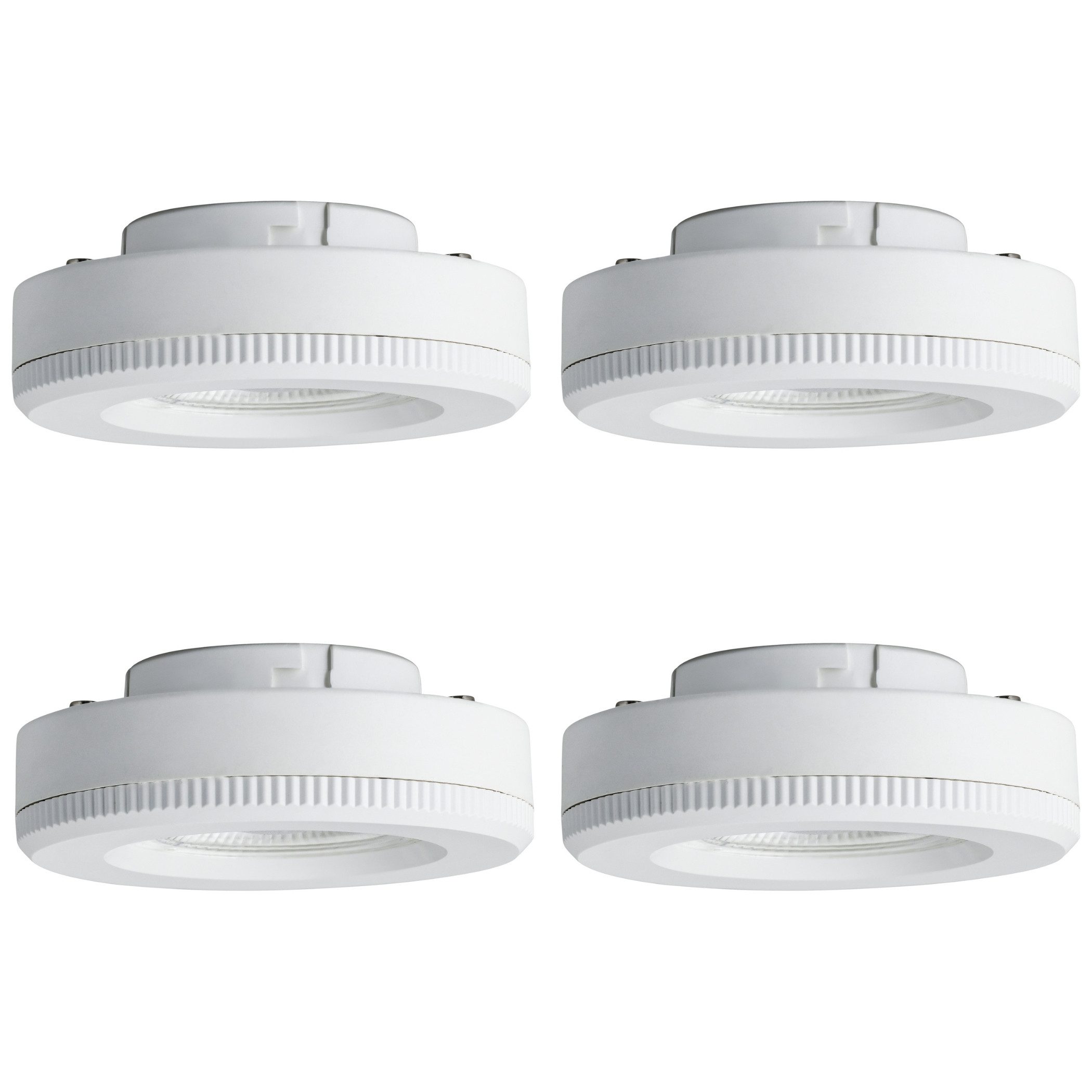 SEBSON LED-Leuchtmittel LED Lampe GX53 Energieeffizienz A warmweiß 2,5W 450lm 230V - 4er Set, GX53, 4 St., Warmweiß, Energieeffizienzklasse A Ø73mm flach 120° Abstrahlwinkel 230V