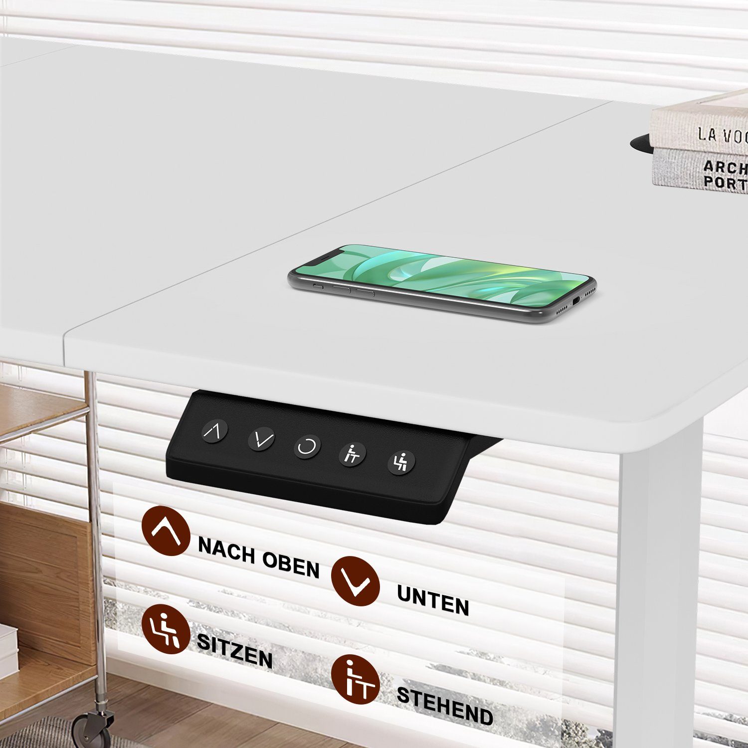 HOMALL Schreibtisch Höhenverstellbarer Schreibtisch mit Monitorständer günstig online kaufen