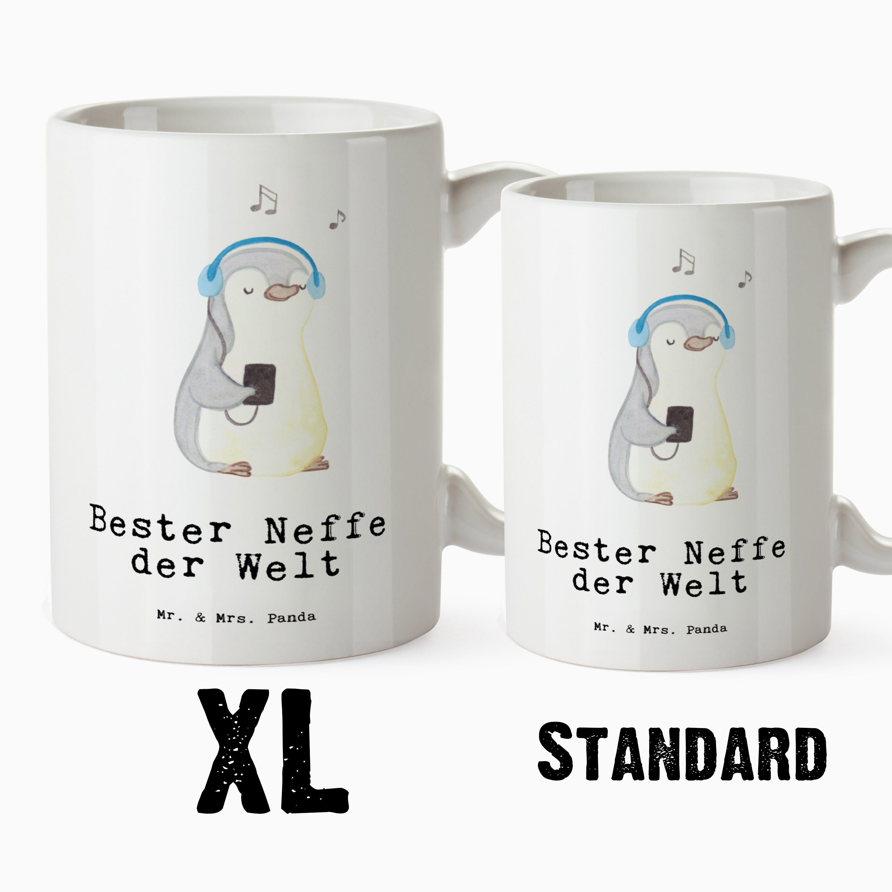 Bester Mr. Welt Mrs. - der Patentonkel, Neffe Panda - Keramik Geschenk, Tasse Tasse Pinguin Weiß X, Groß, & XL