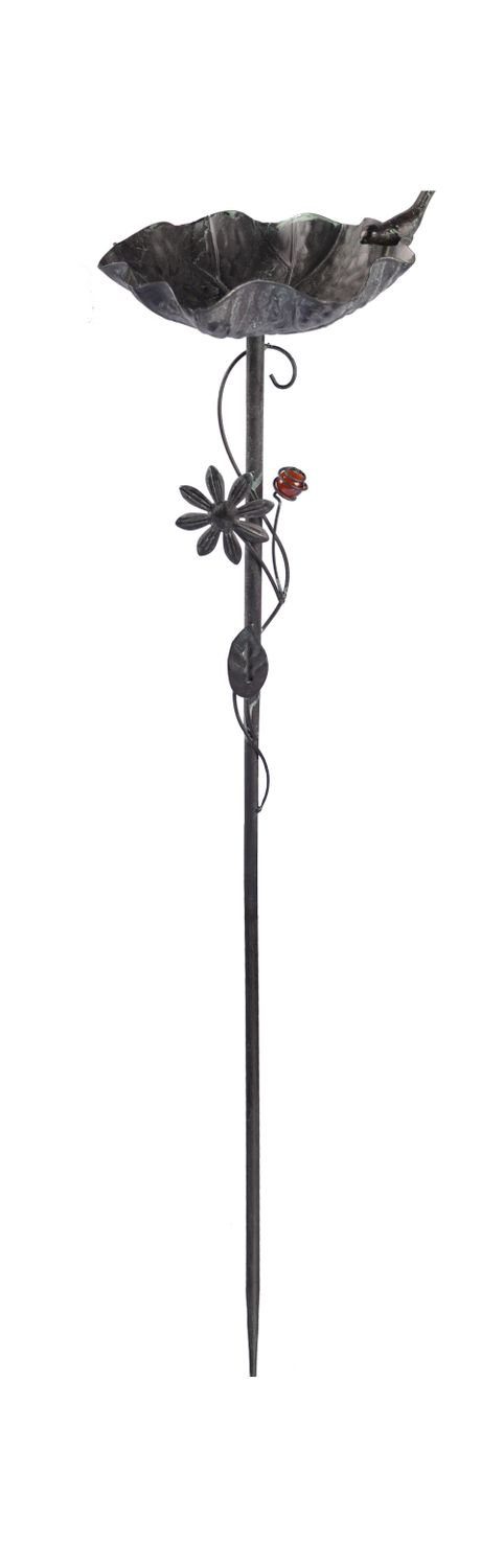 BURI Gartenstecker Metall Gartenstecker Vogeltränke Vogelbad Wasserstelle F günstig online kaufen
