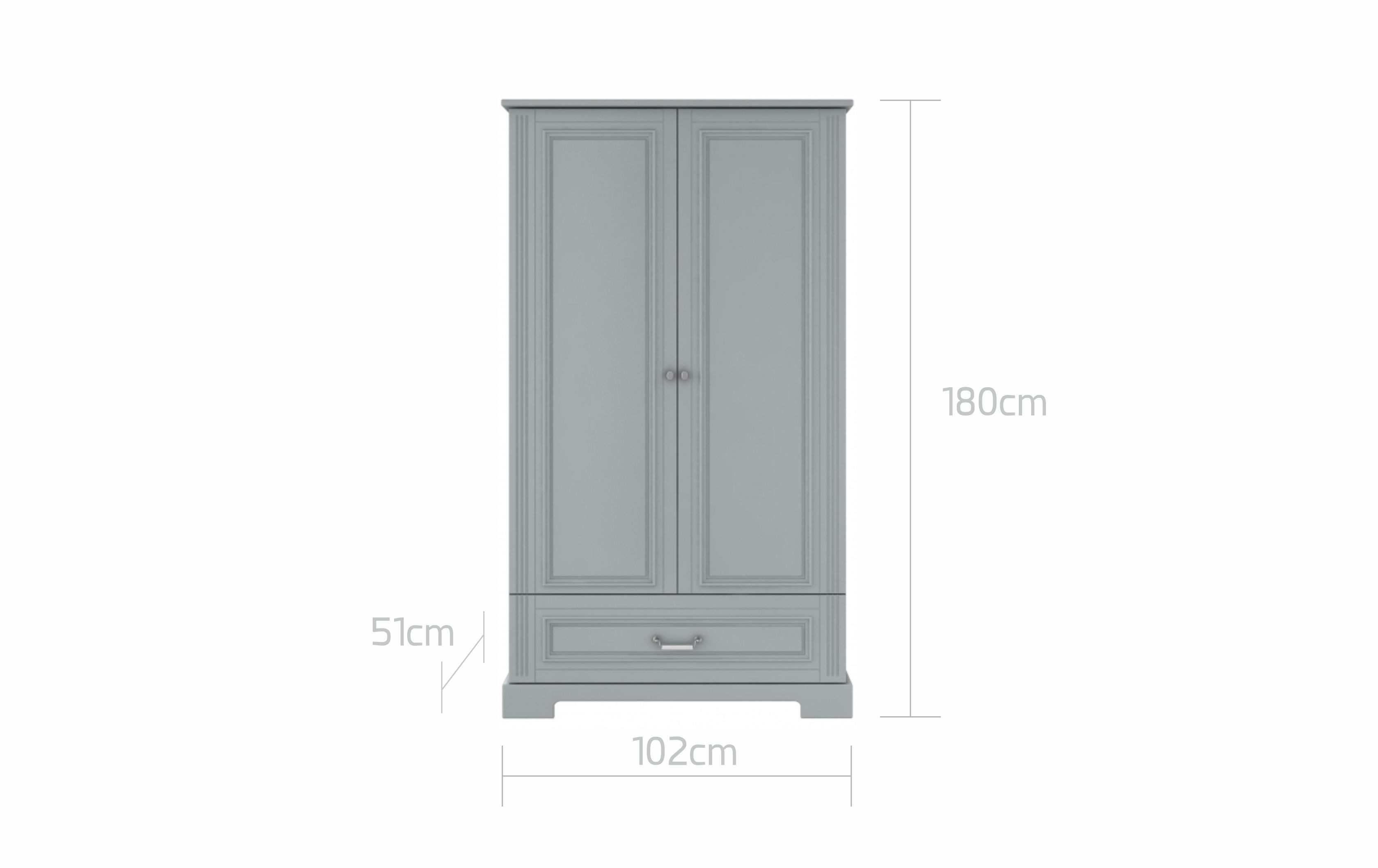 Raumhirsch Furniture Kinderkleiderschrank Ines, 2-türig – ideal für das Kinderzimmer